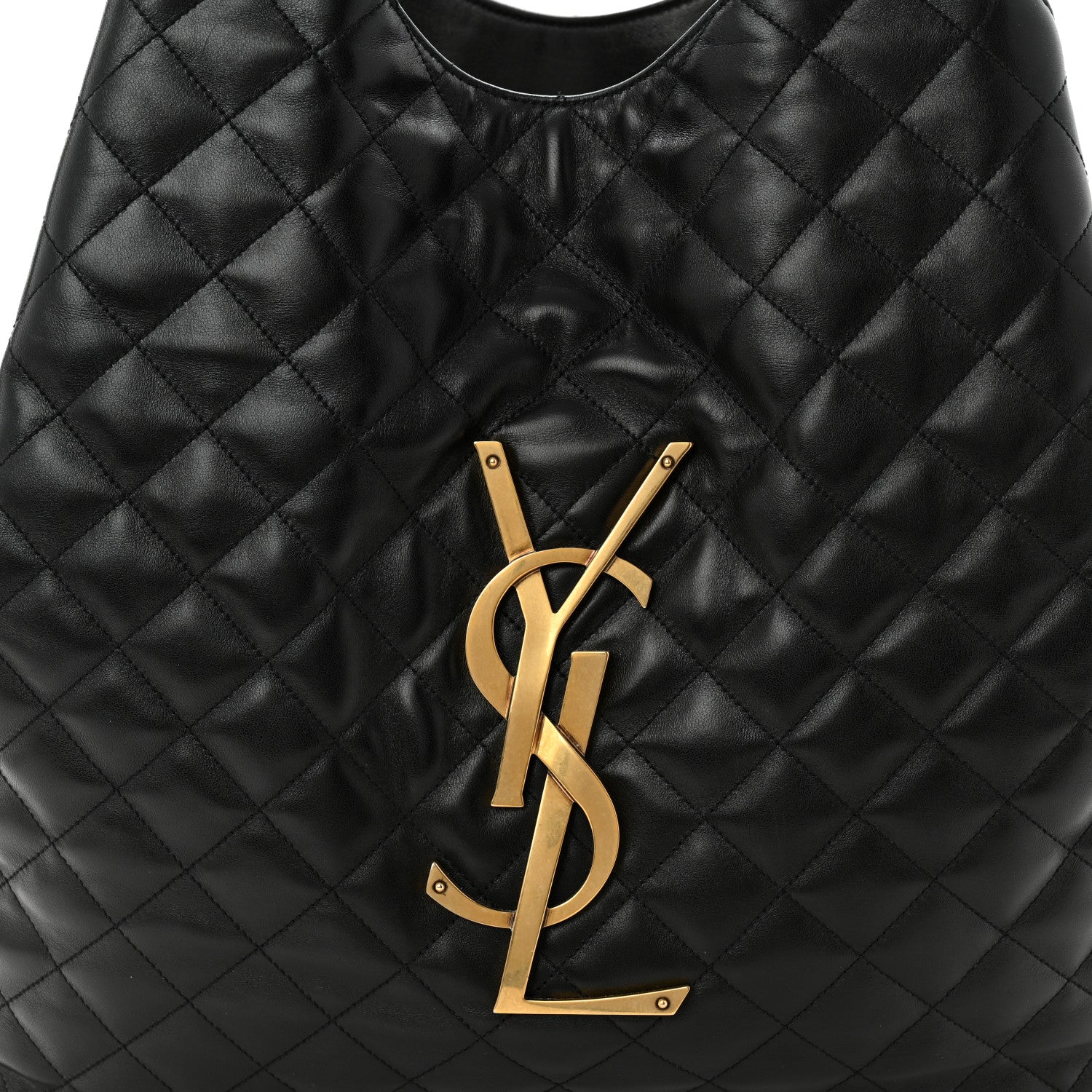 Lambskin Quilted Maxi Icare Shopping Tote Black - Top Club