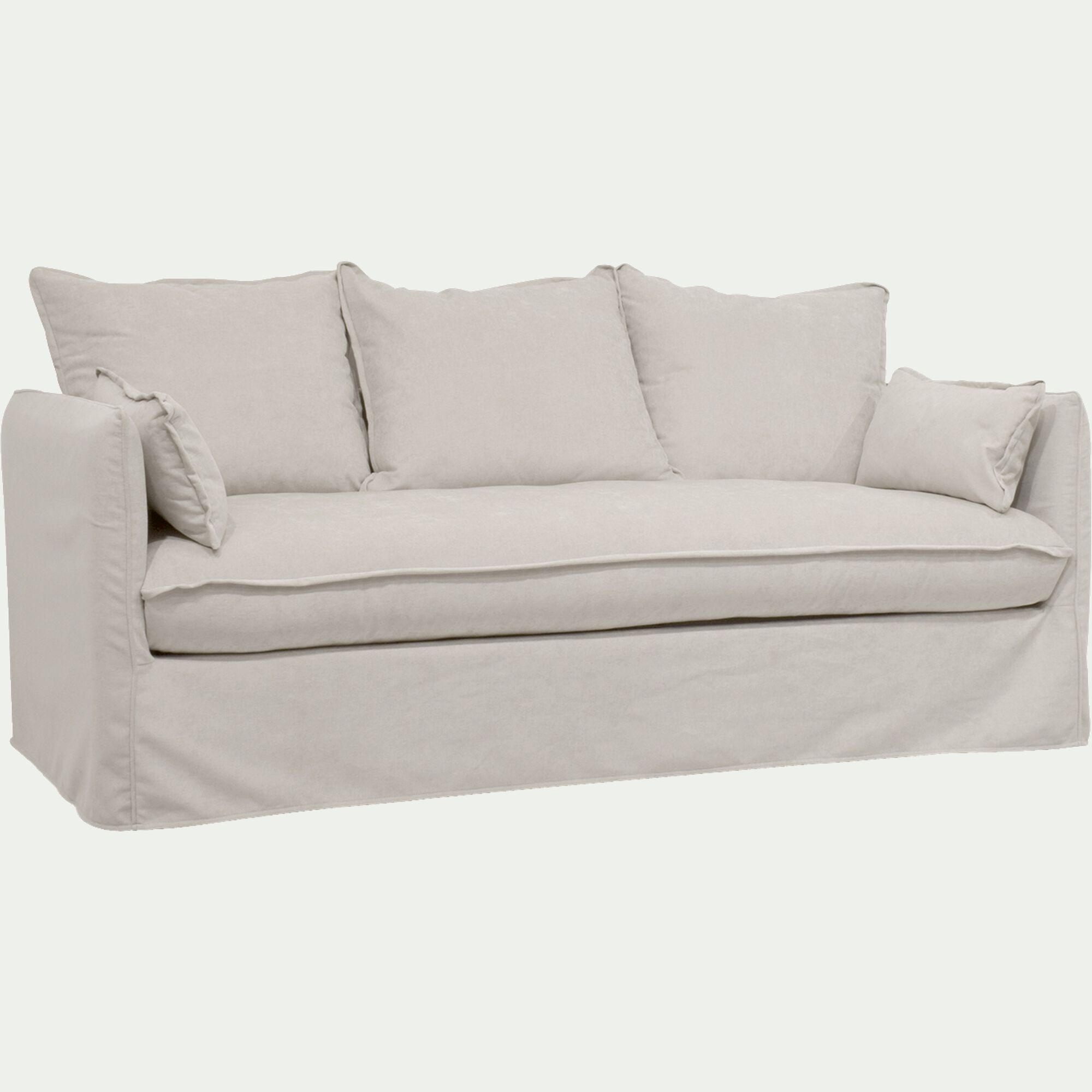 KALISTO - Canapé 3 places fixe en tissu wind - beige alpilles