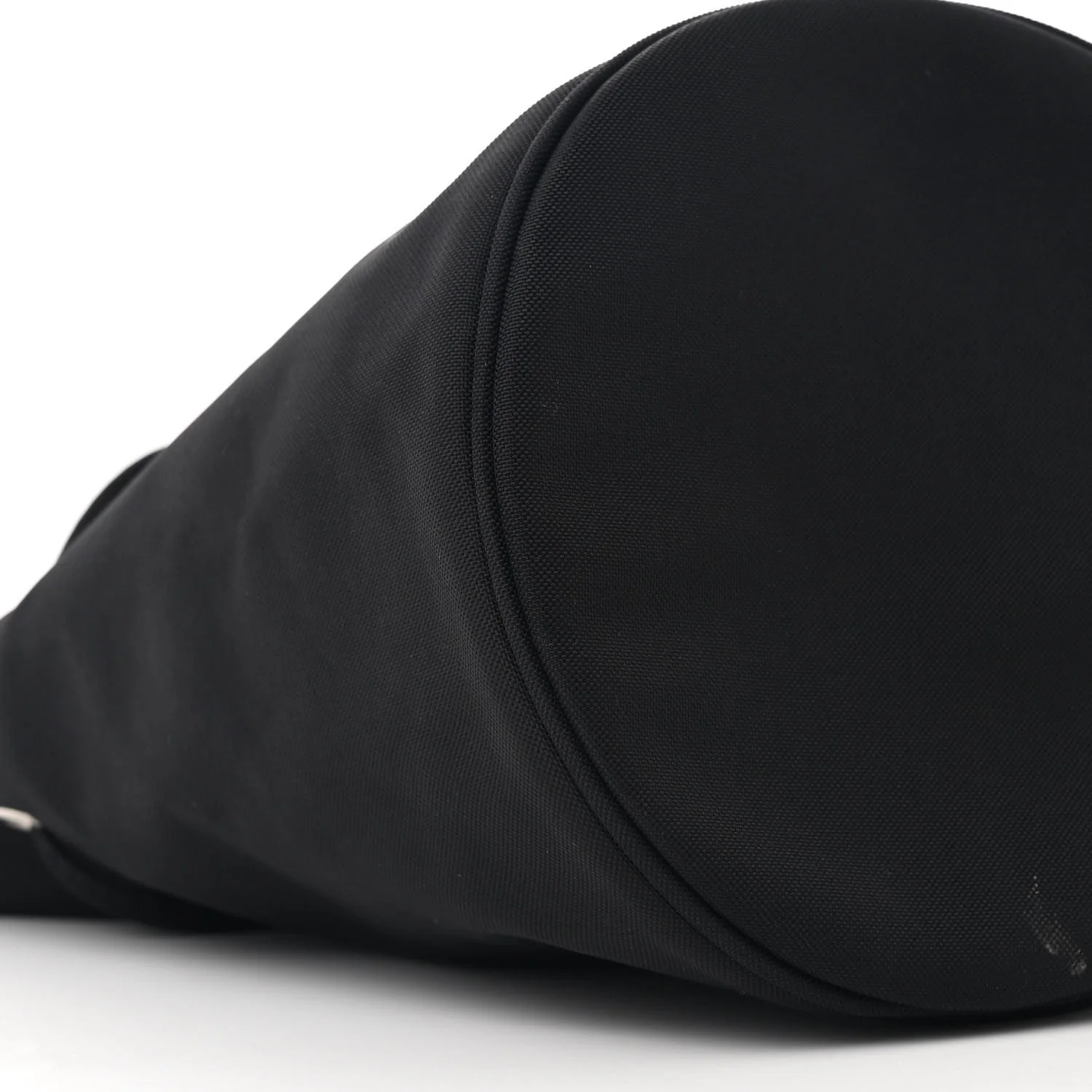 Recycled Sport Nylon Logo Embroidered Wheel Drawstring Bucket Bag Black White - Top Club