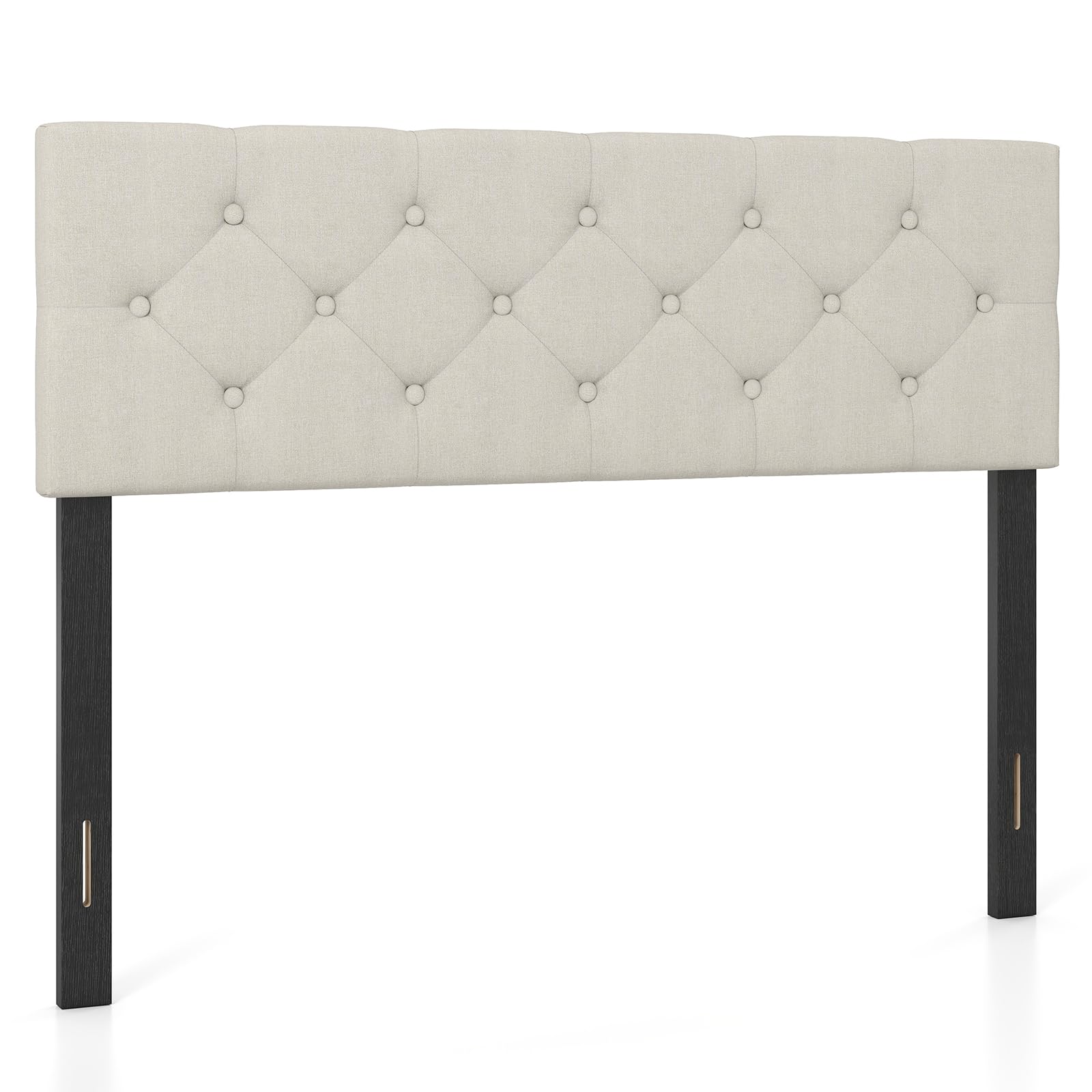 BEFOUNDLOVELY Linen Upholstered Headboard for Full & Queen Size Bed Frame(Rhombic Button Tufted)
