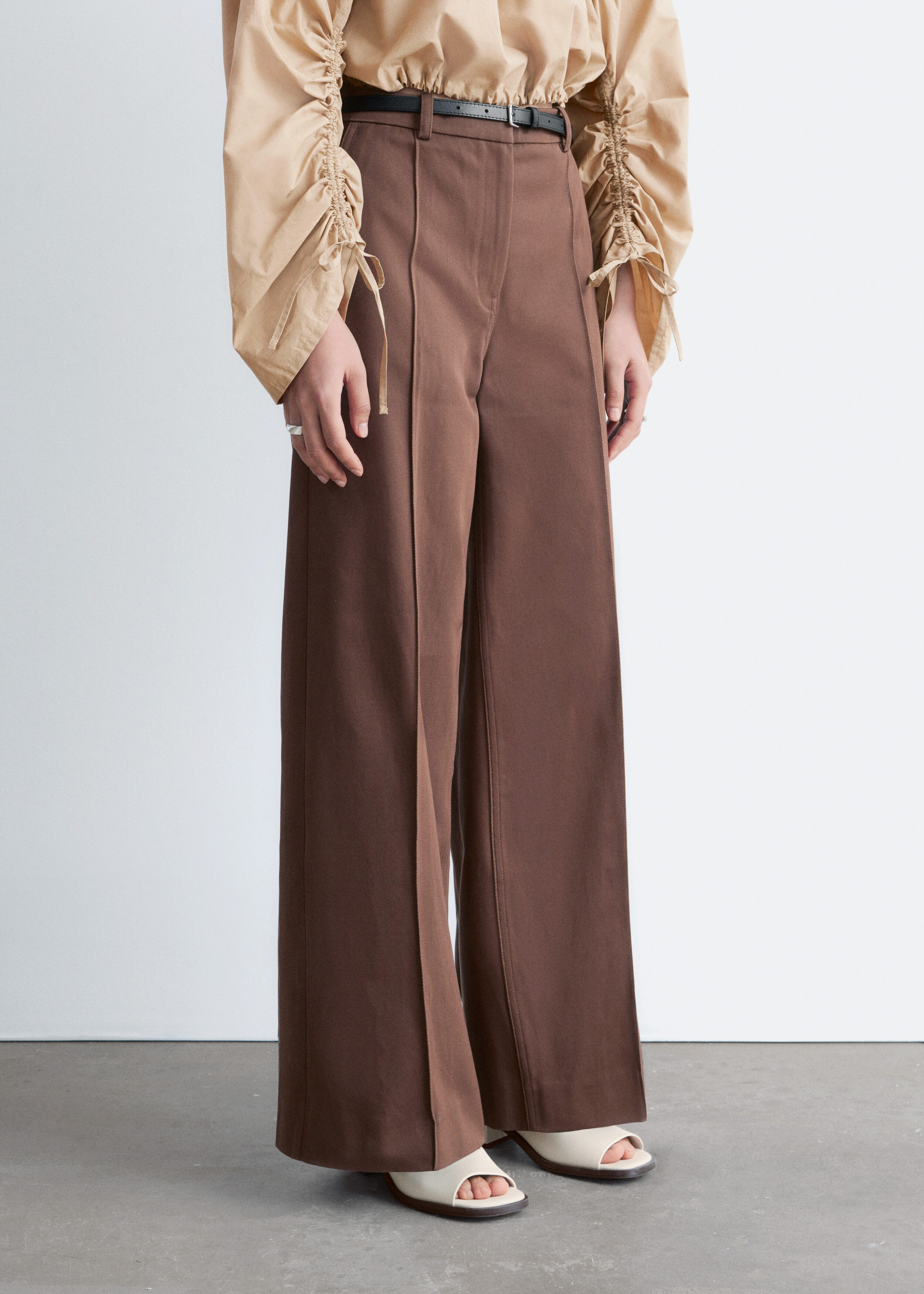 & Other Stories PRESS-CREASE COTTON TROUSERS