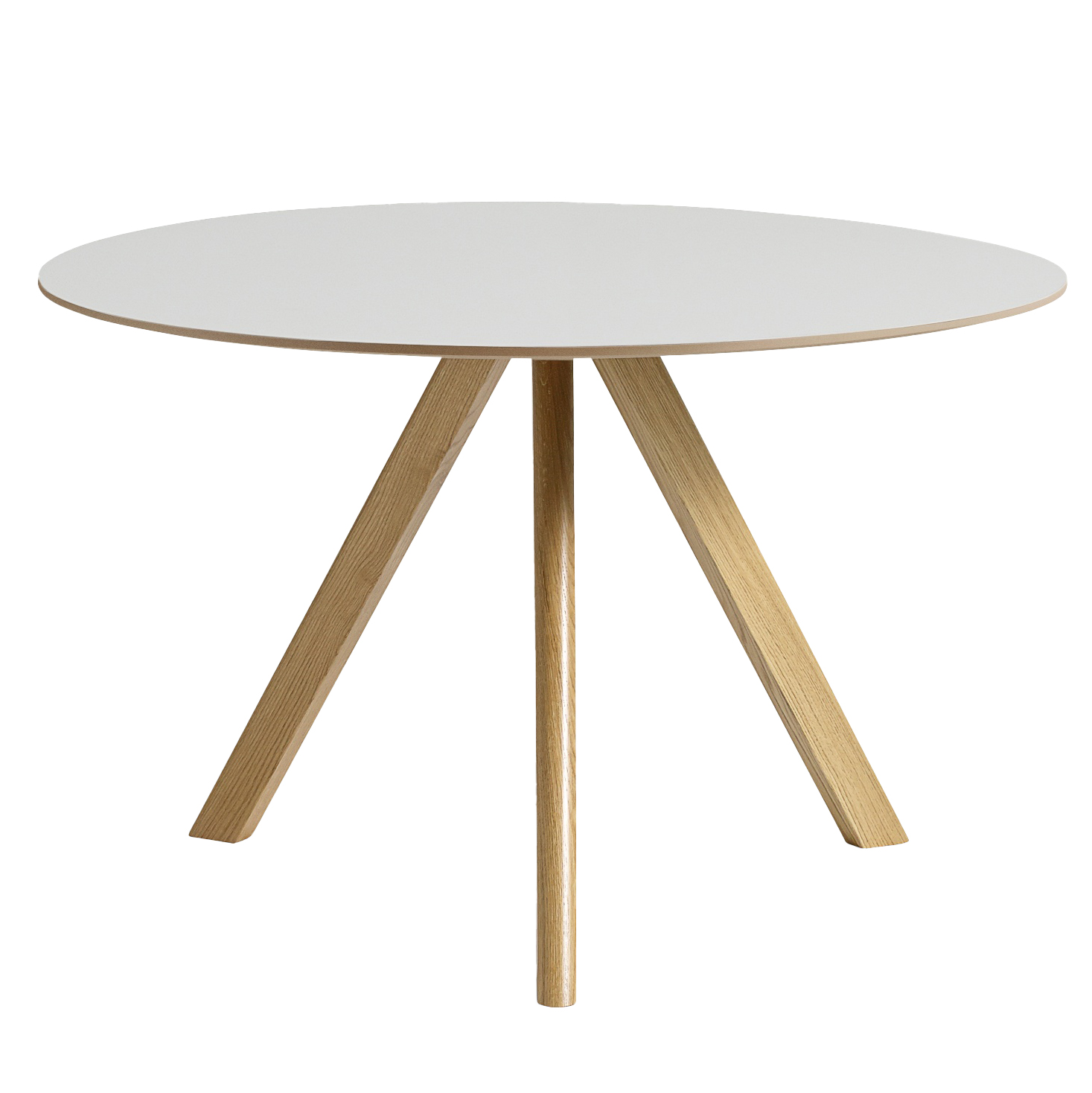 Eettafel CPH 20 Ø120 gelakt onderstel linoleum offwhite blad