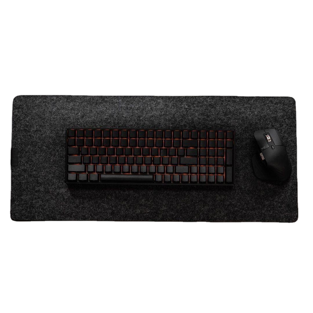 Factory Wholesale Felt Laser Logo 4mm Non-Slip Custom Desk Mat 40x80cm Luxury Eco-Friendly Office Use