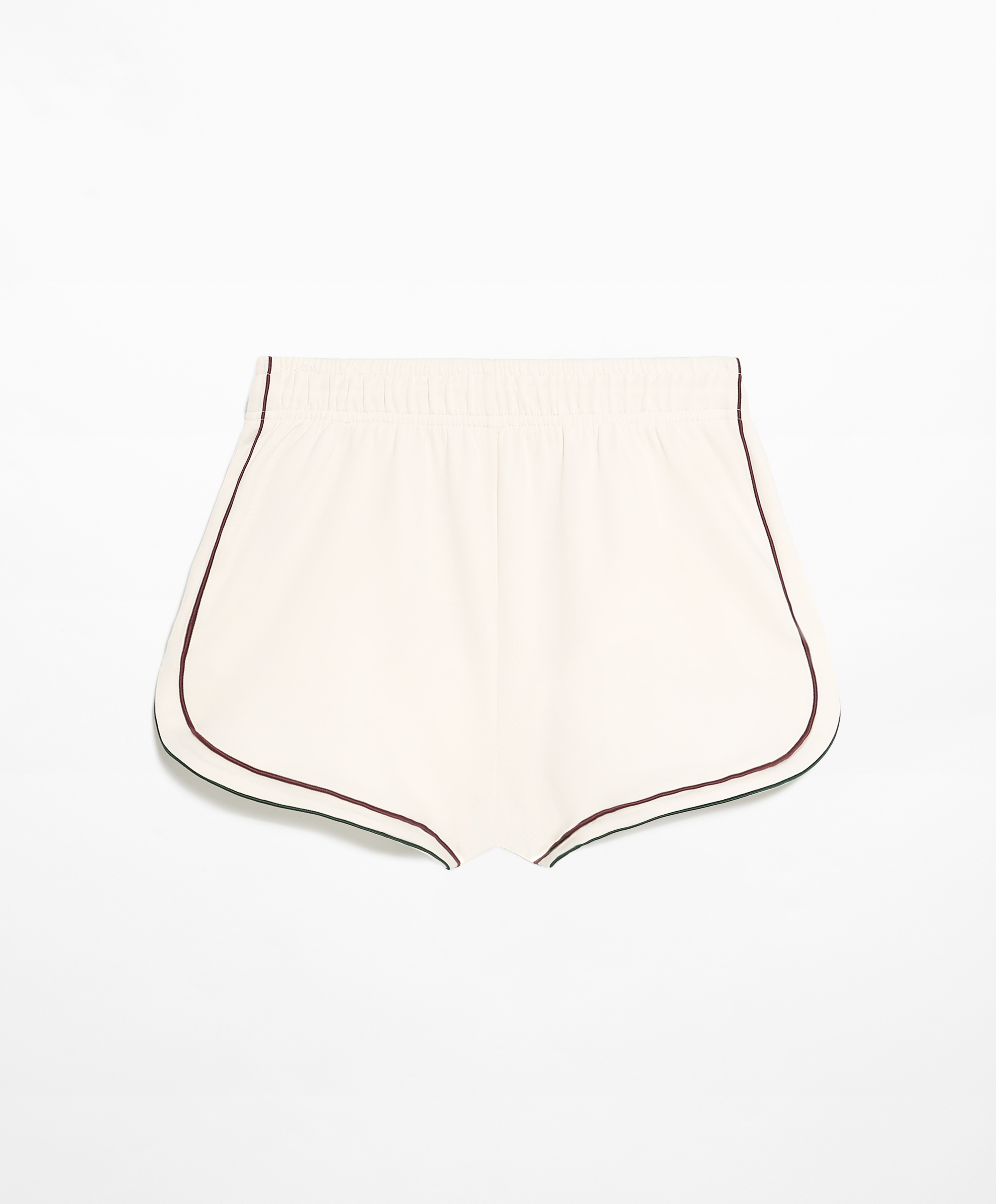OYSHO Cotton blend piqué shorts with double piping