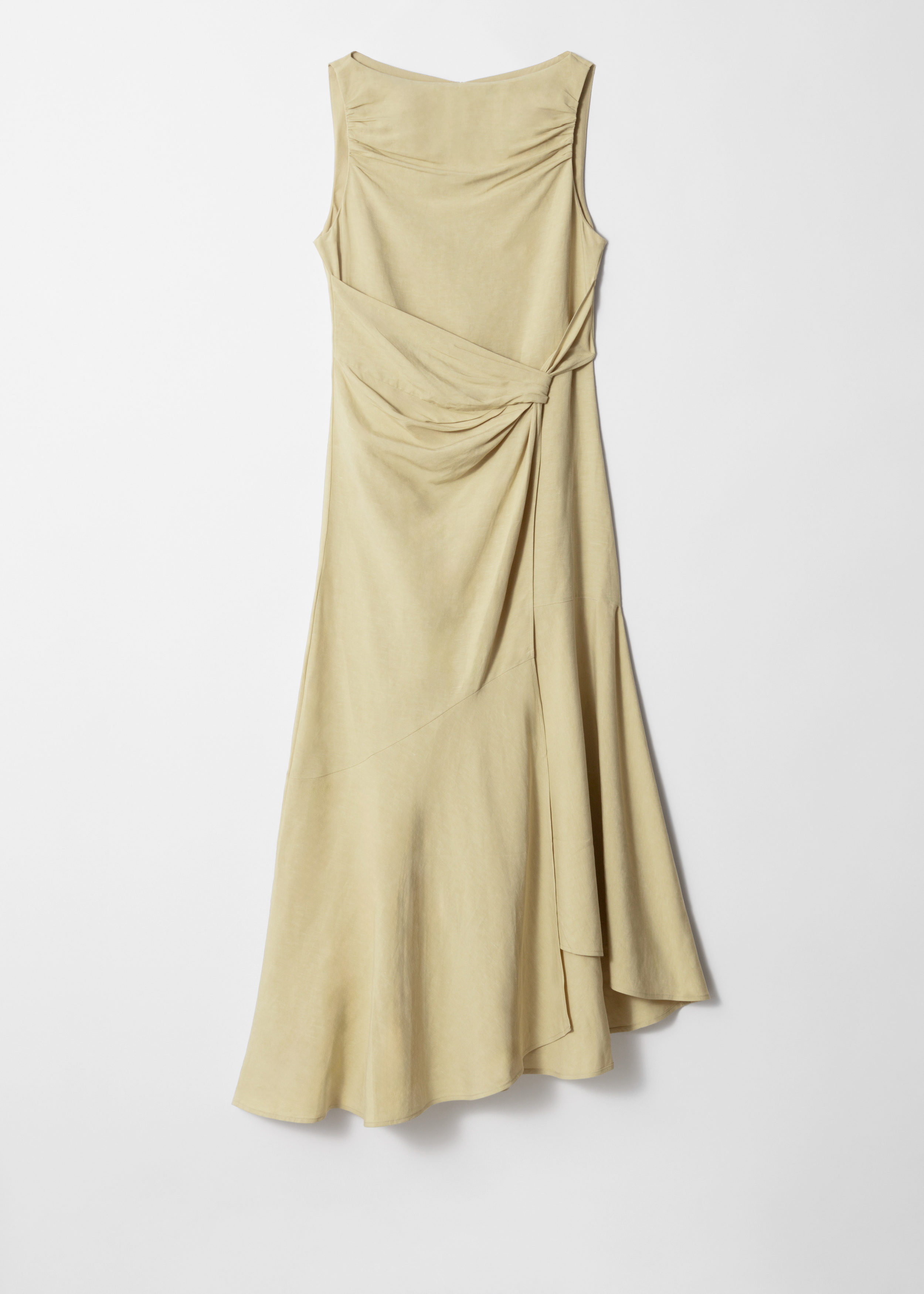 & Other Stories ASYMMETRIC WRAP-KNOT MIDI DRESS