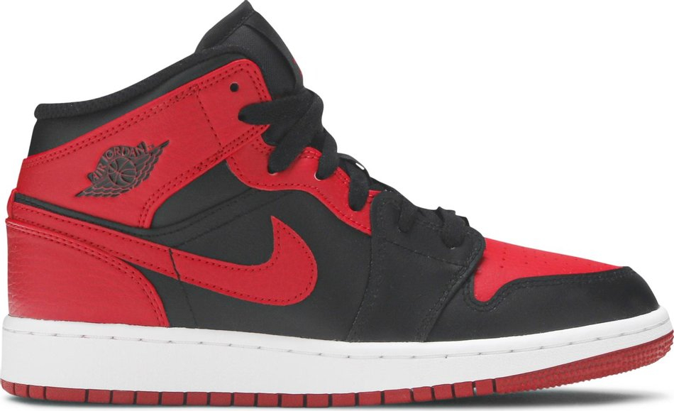 Air Jordan 1 Mid GS  Banned  554725-074 - Sneaker Replica Workshop