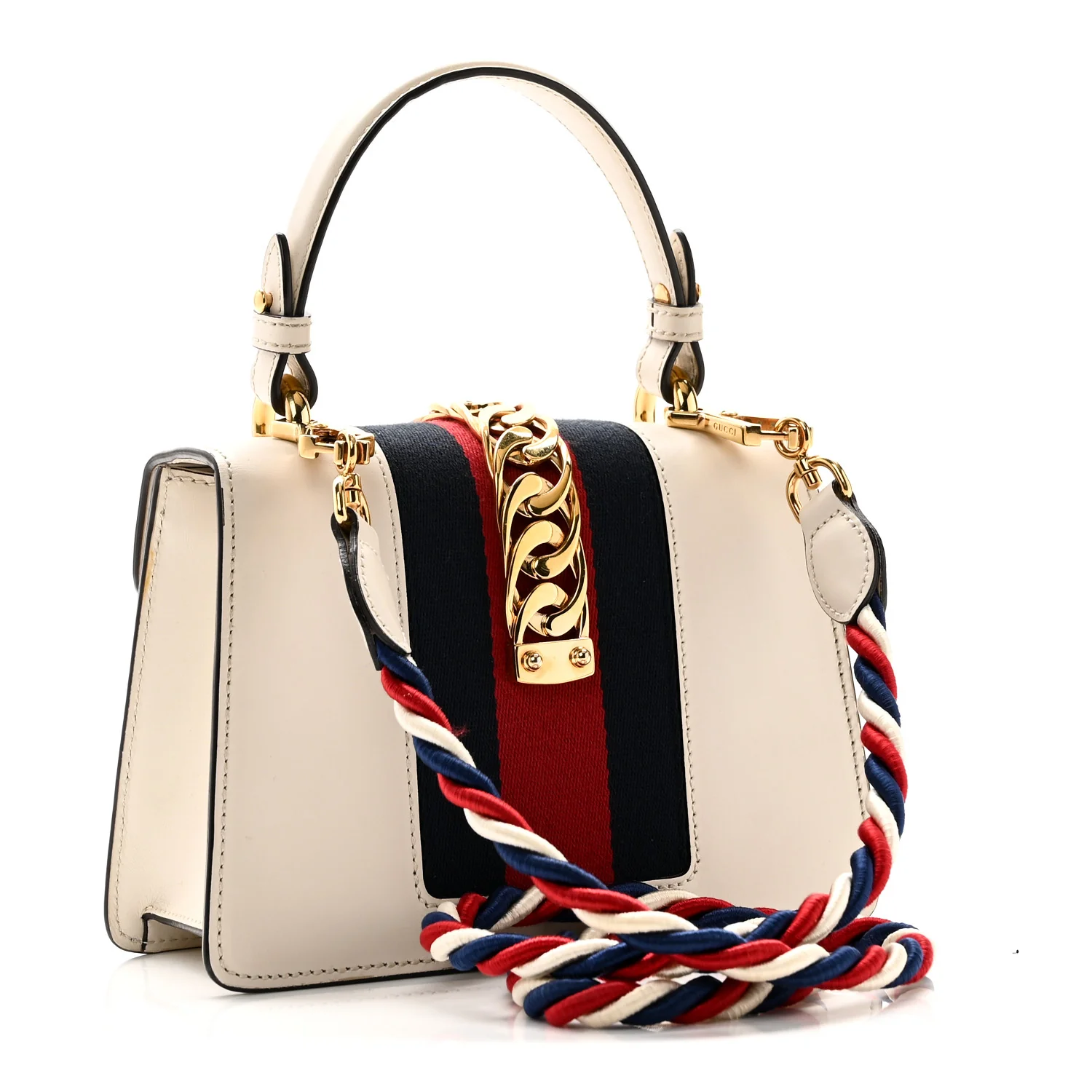 Calfskin Mini Sylvie Top Handle Bag White - Top Club