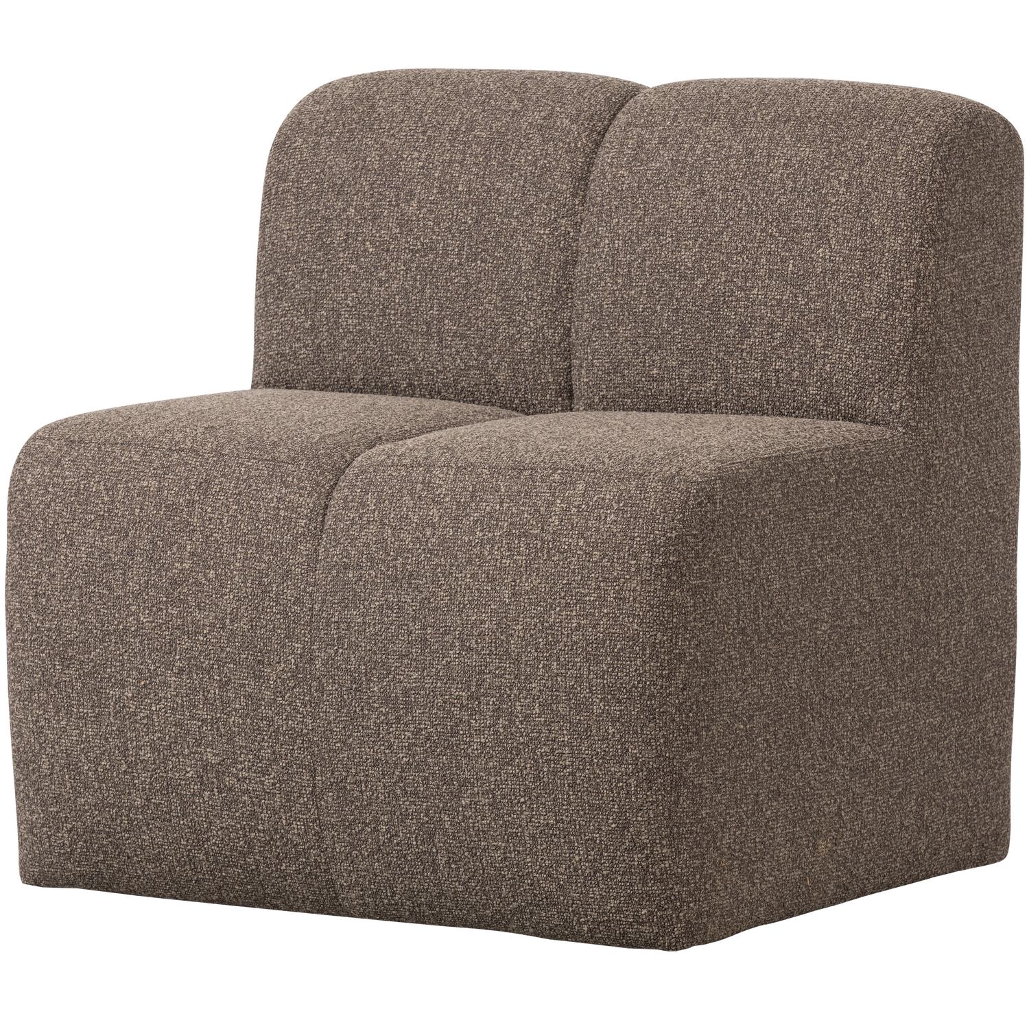 Mojo eetbank 84 cm met rugleuning boucle bruin melange
