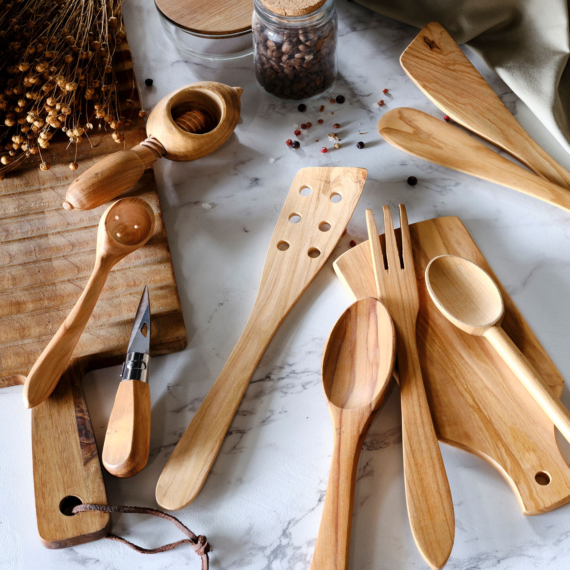 OLIVIA - Cuillère à miel en bois d'olivier