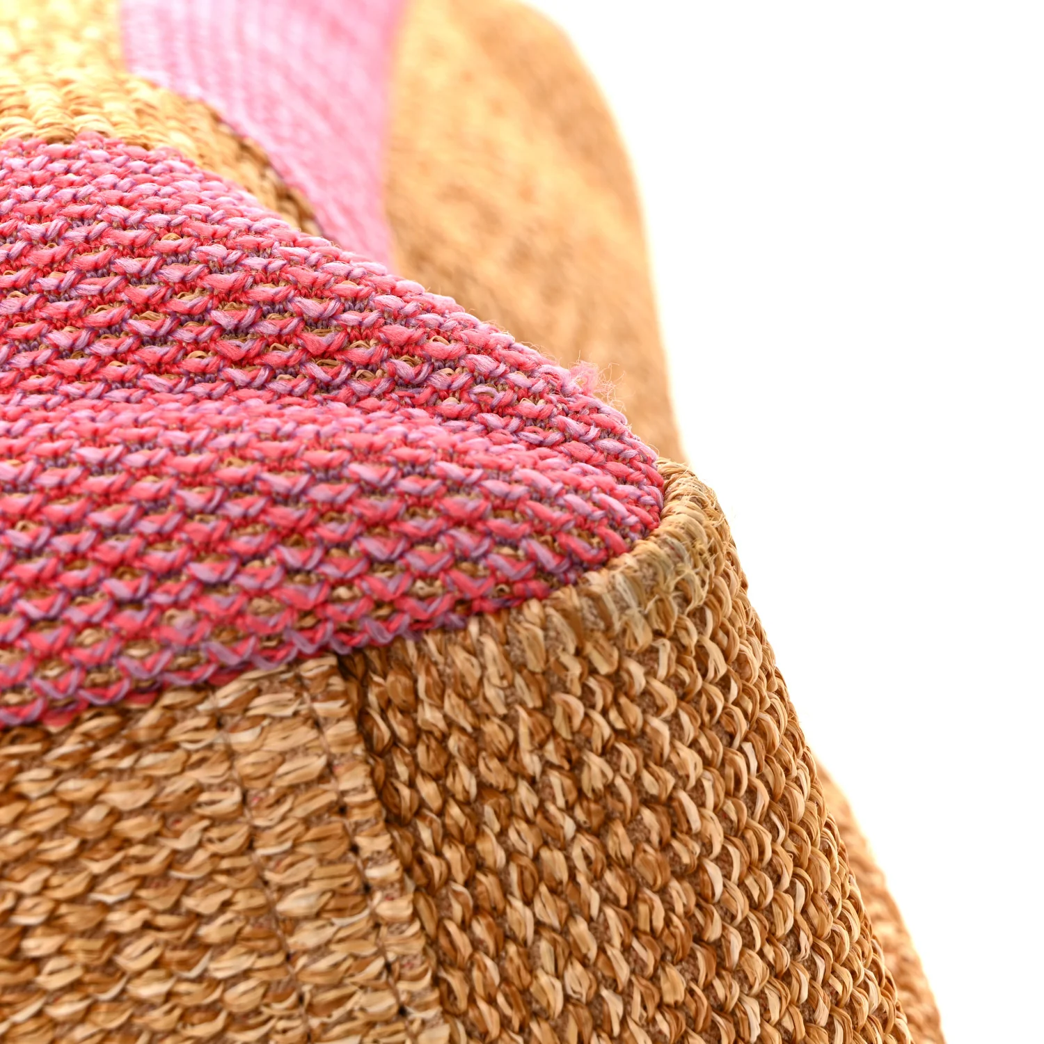 Mixed Fibers Large Shopping Bag Pink Beige - Top Club
