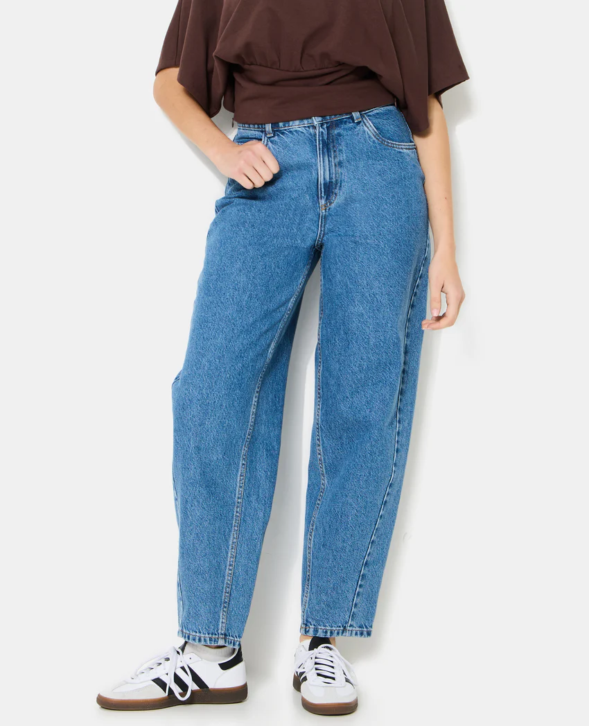 Pimkie Jean barrel taille haute avec jeux de coutures