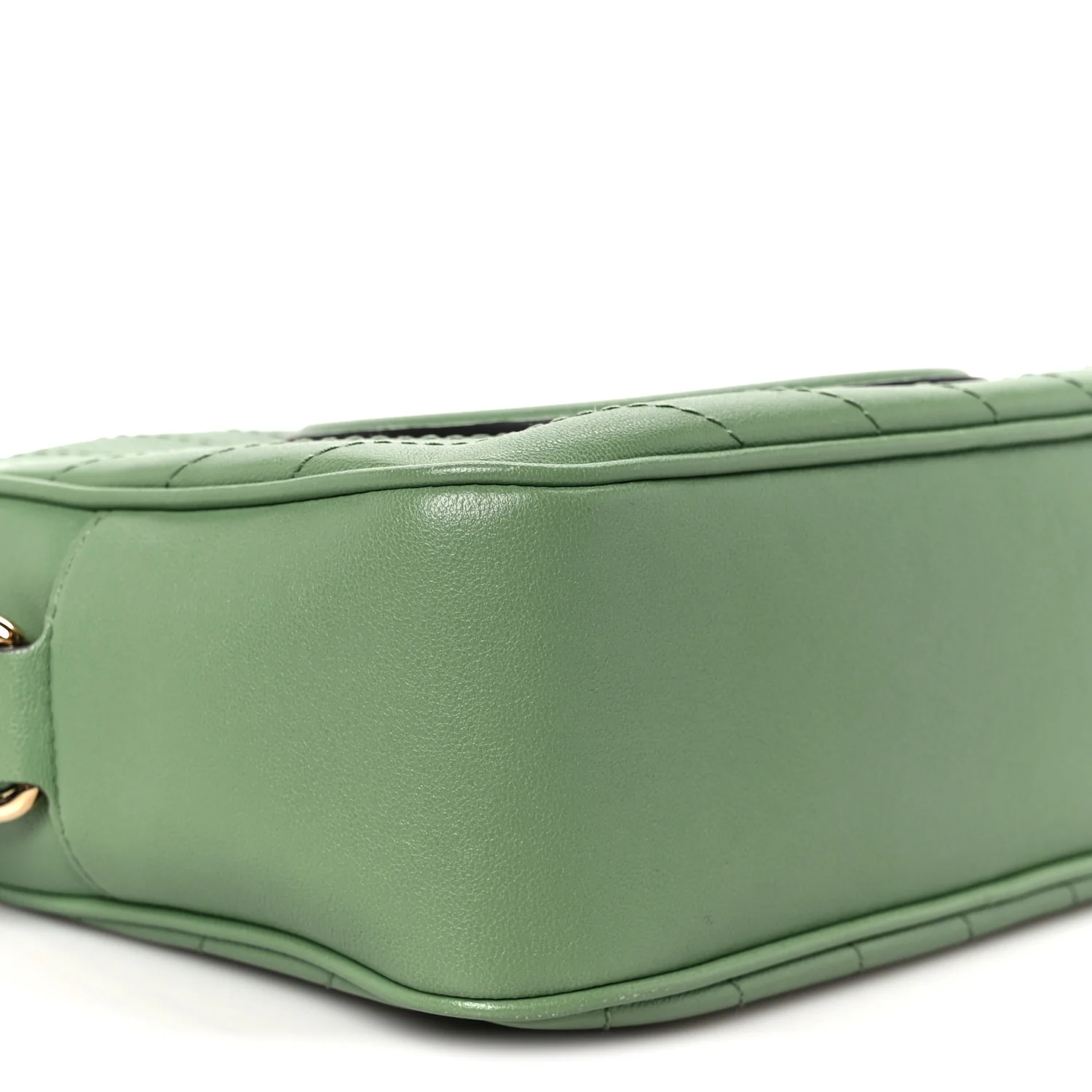 Sakai Be Green Calfskin Diagonal Stitched Small Blondie Shoulder Bag Green Soil Grass - Top Club