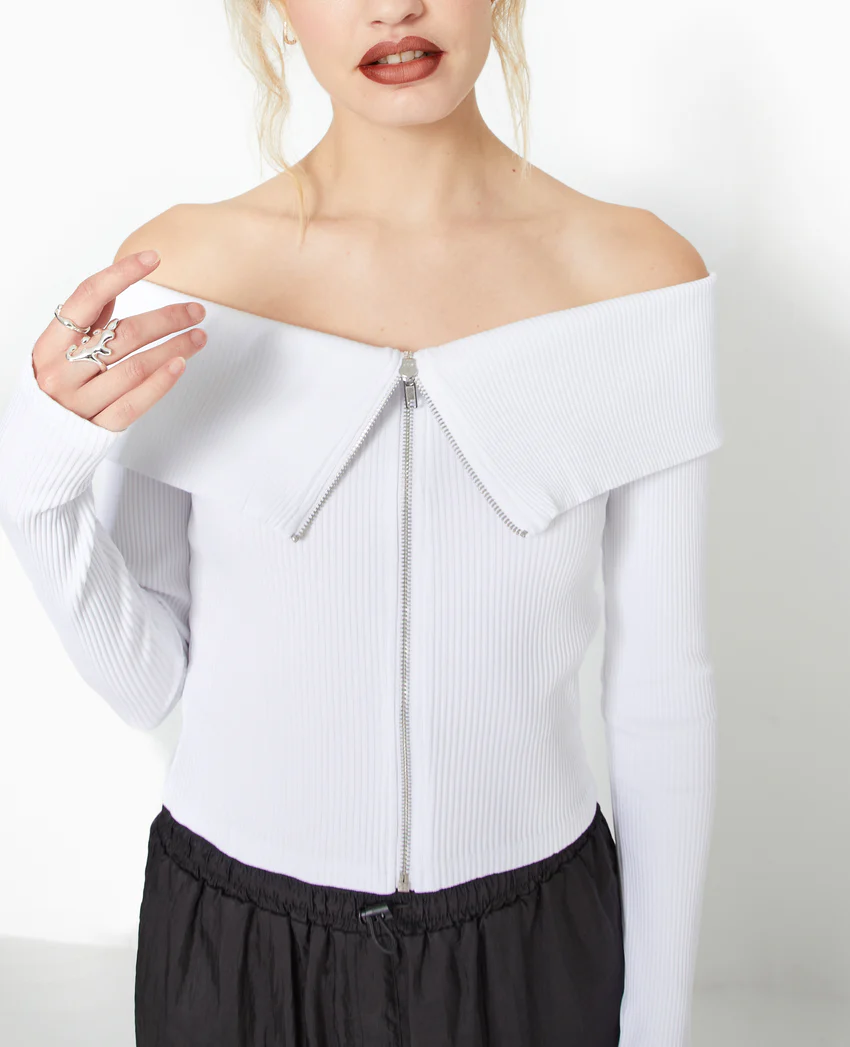 Pimkie Top zippé encolure Bardot
