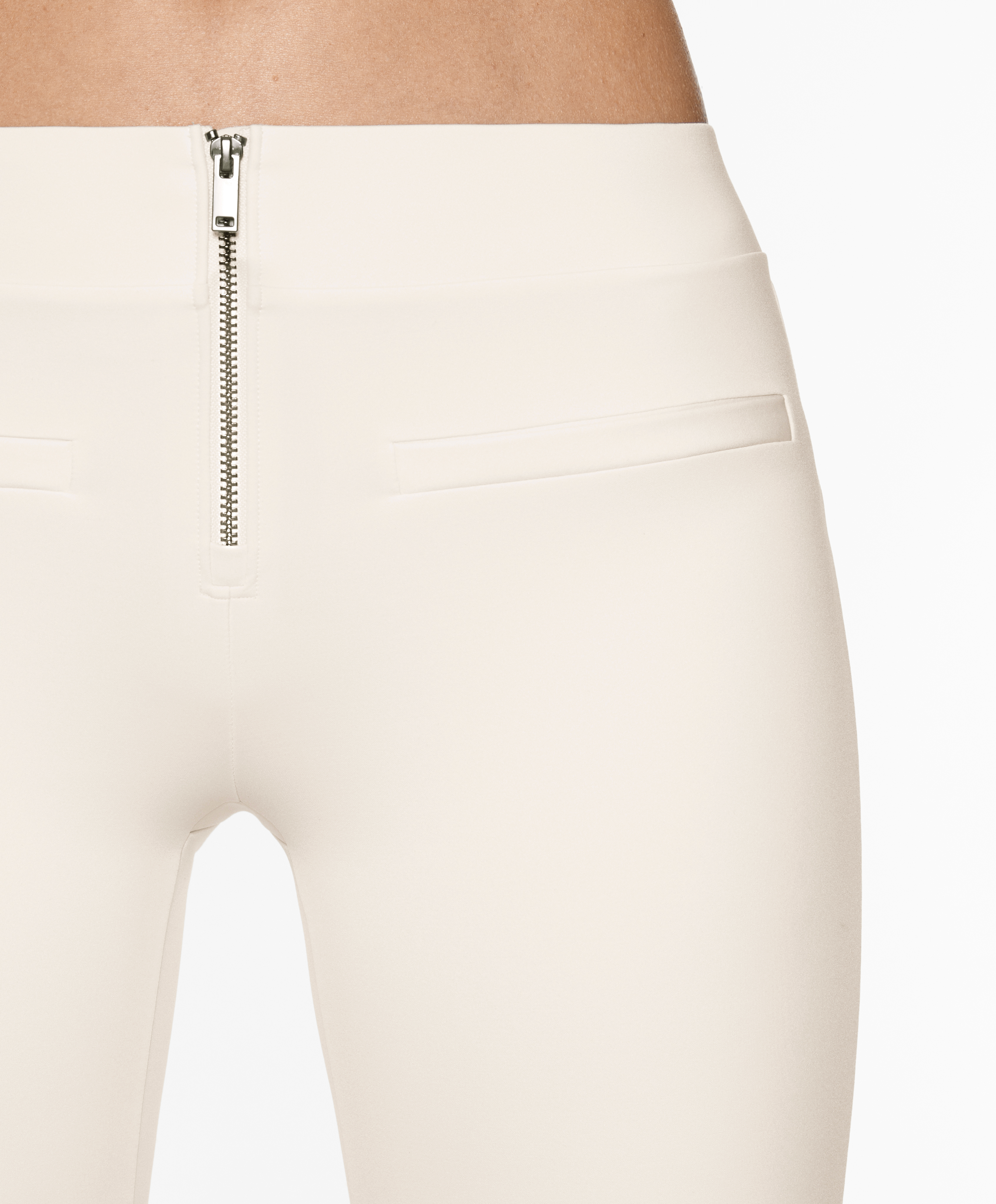 OYSHO Neoprene-effect low-rise flare trousers