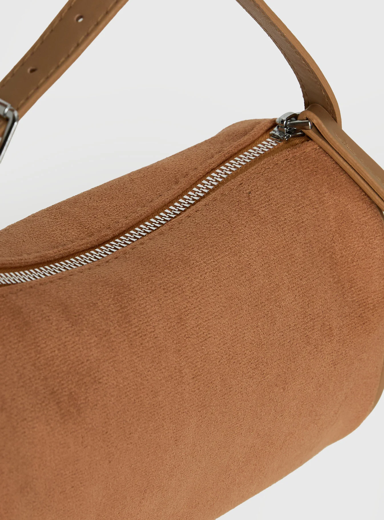Brennah Faux Suede Shoulder Bag Tan