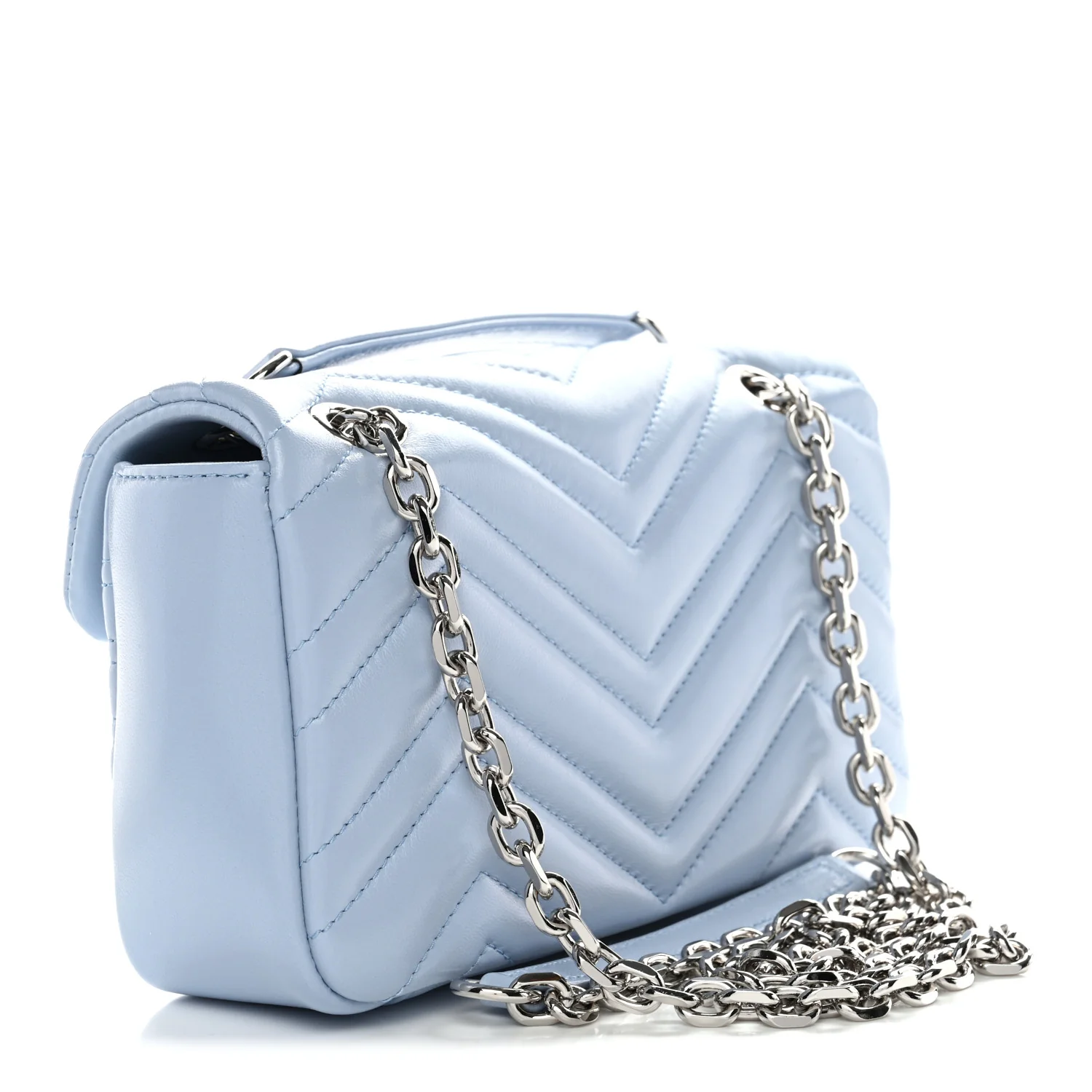 Lambskin Matelasse Small GG Marmont Shoulder Bag Porcelain Light Blue - Top Club