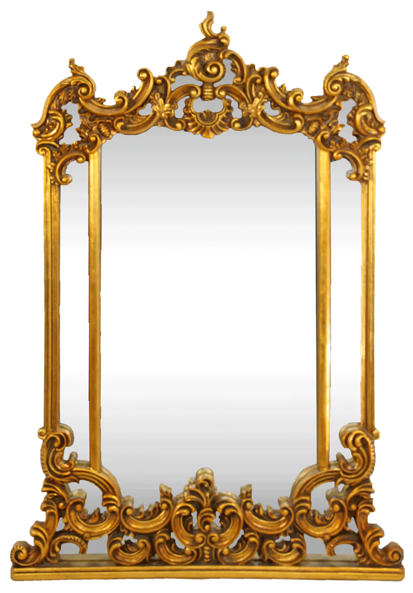 Baroque wall mirror gold 90 x H. 125 cm - handmade mirror with magnificent decorations - furniture in the baroque style