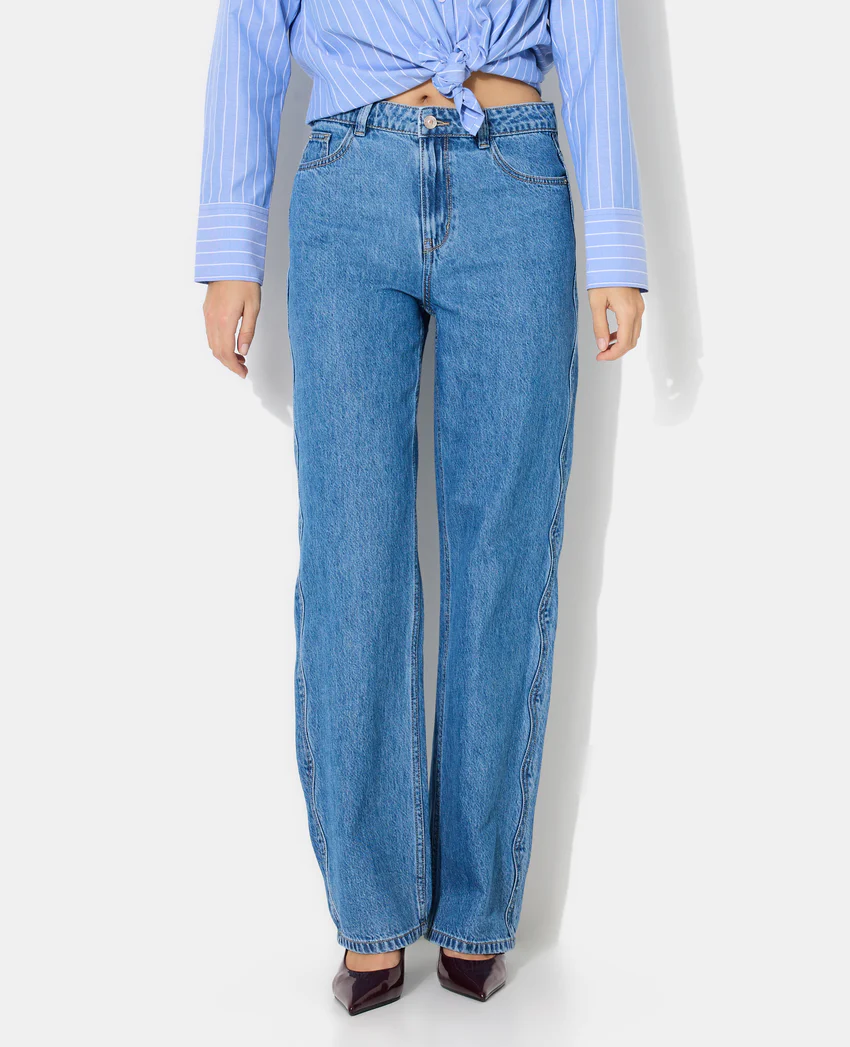 Pimkie Jean wide avec jeu de surpiqûres zig-zag