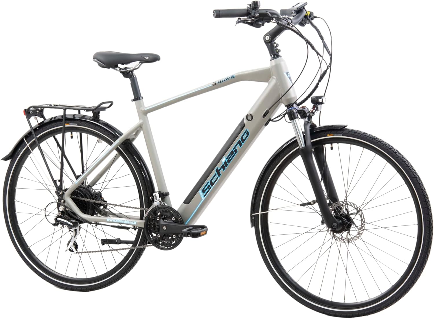 F.lli Schiano E-Wave, Bici Elettrica da Trekking 28 Inches per Adulti, 36V 11.6Ah Batteria Rimovibile, Motore 250W 50Nm, Trekking Ebike