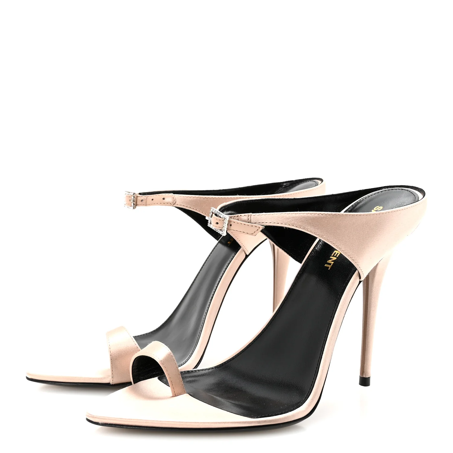Crepe Satin Dive 110 Mule Sandals 38.5 38.5 Genuine Nude - Top Club
