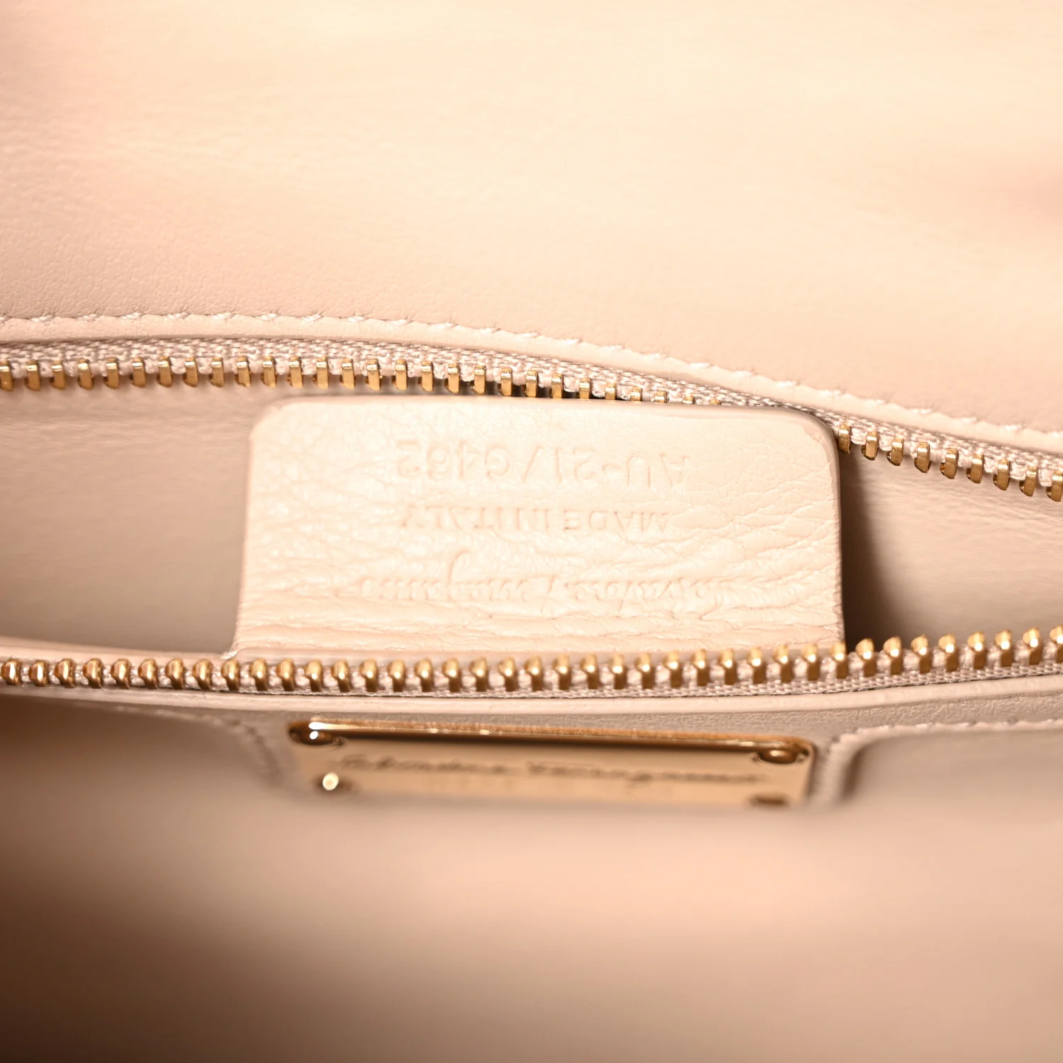 Printed Calfskin Ginny Shoulder Bag Beige - Top Club