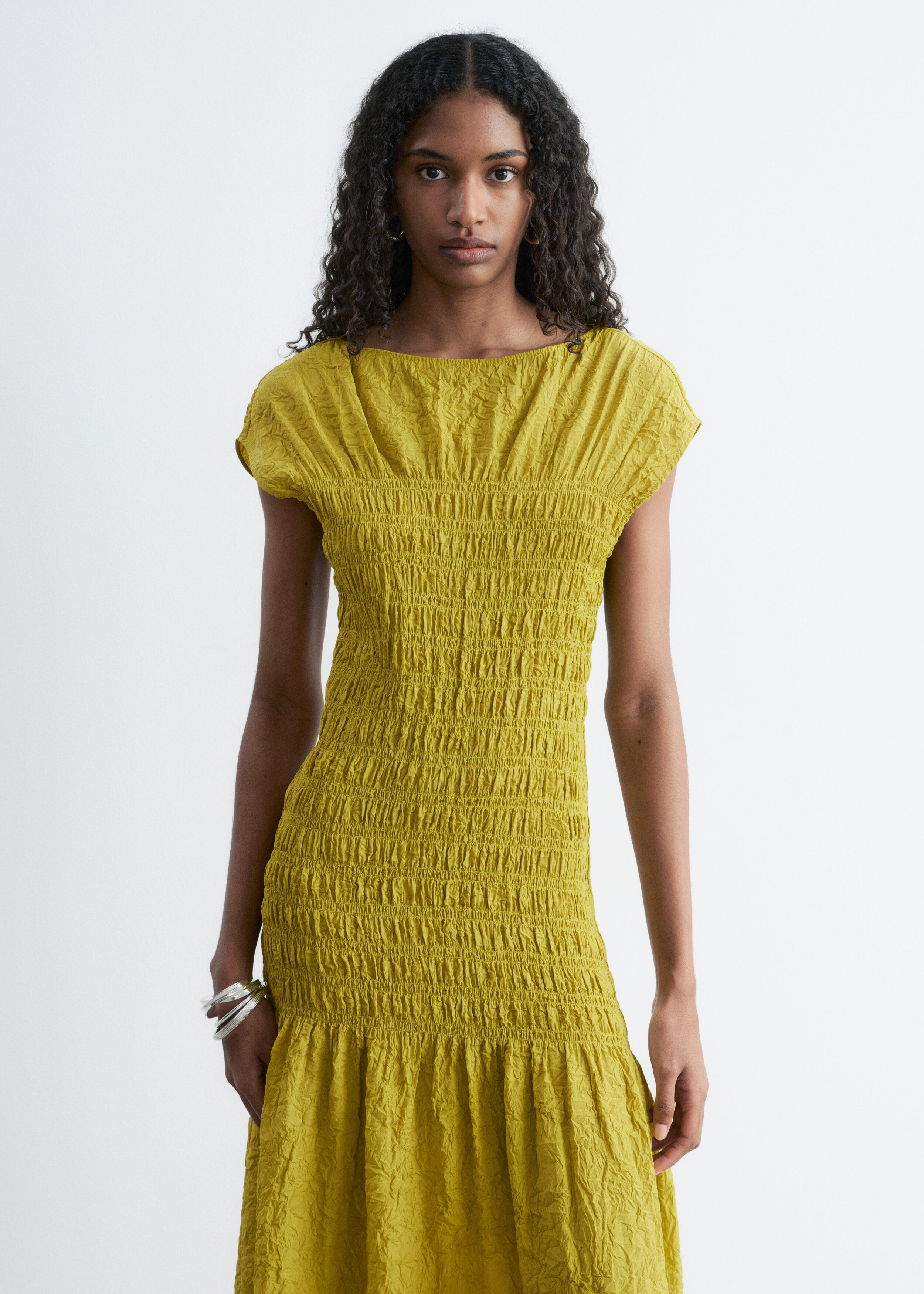 & Other Stories SMOCKED MAXI DRESS