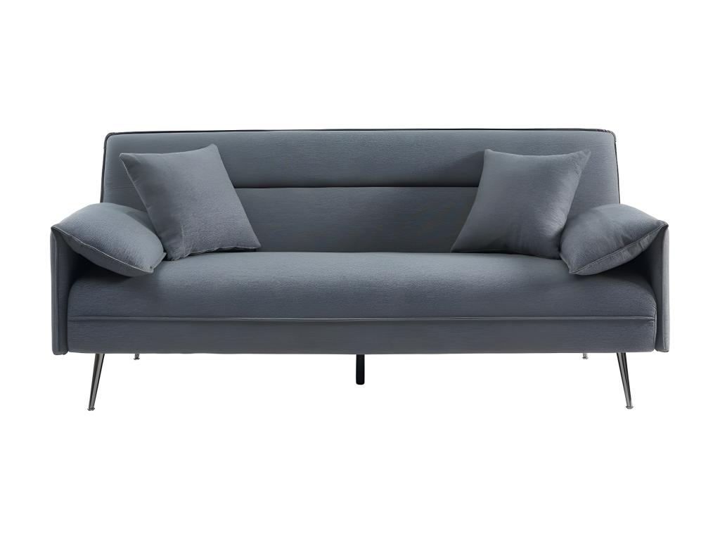Sofá convertible en tela negra - dimensiones 196x78x84 cm