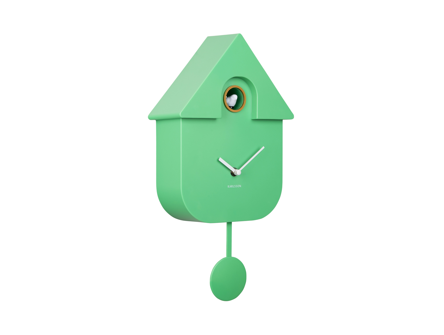 Wall clock Modern Cuckoo ABS bright green