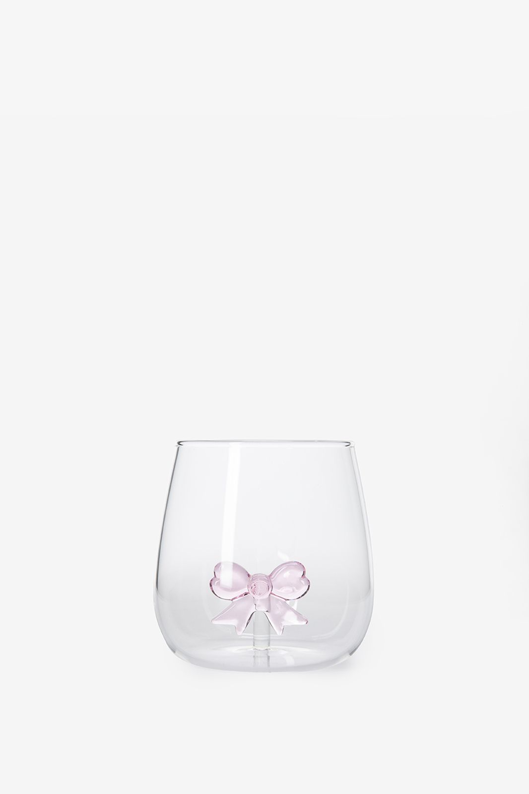 Waterglazen met roze strikje