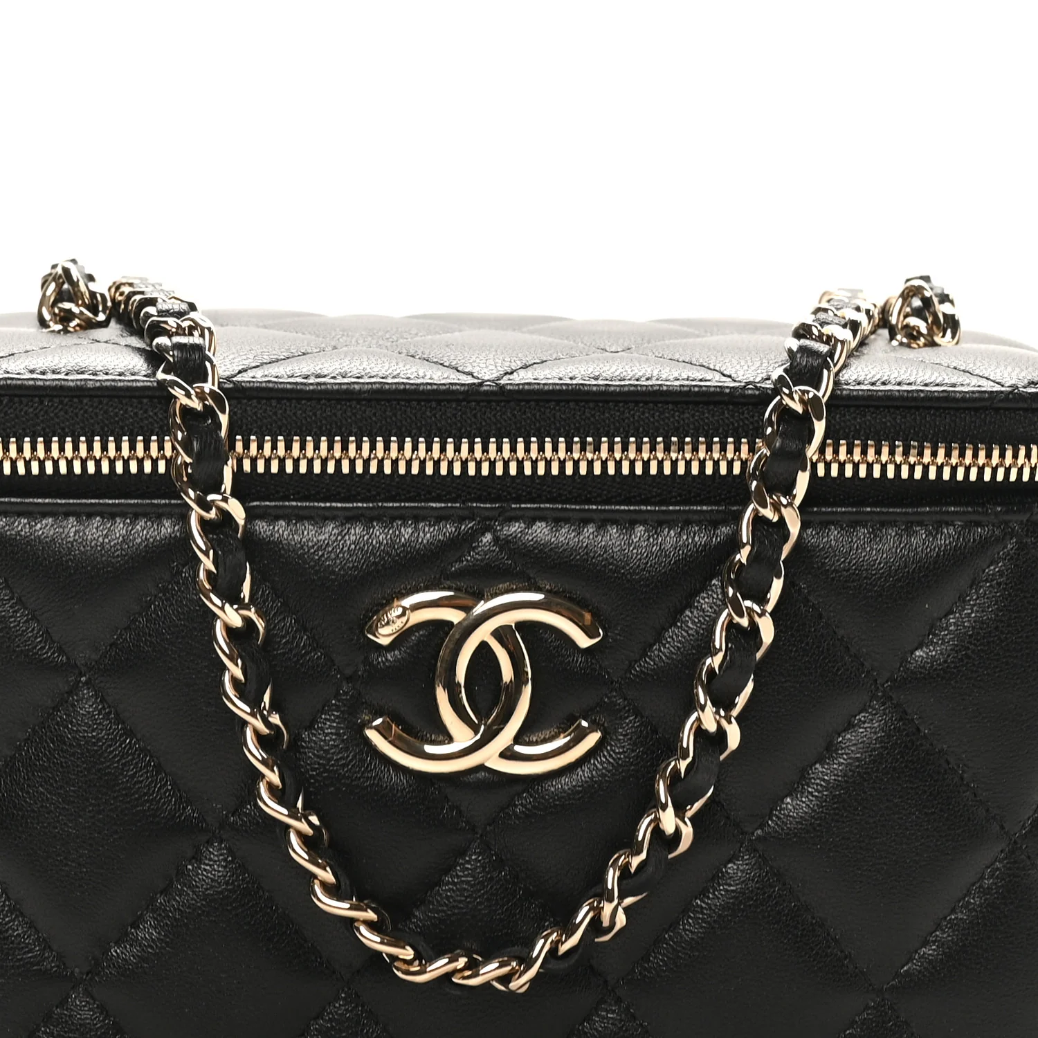 Lambskin Quilted Small CC Vanity Case Black - Top Club