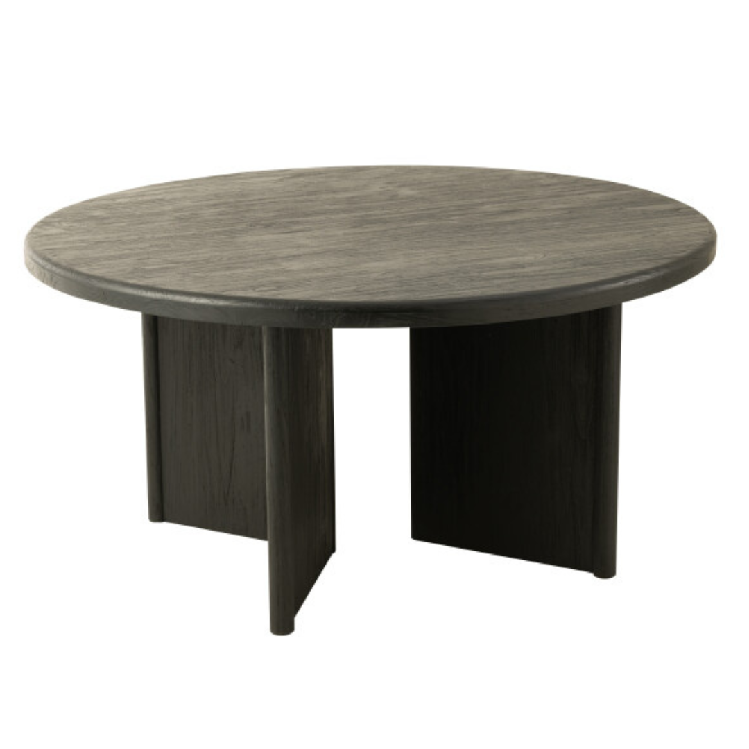 Eettafel teakhout Ø150 cm zwart