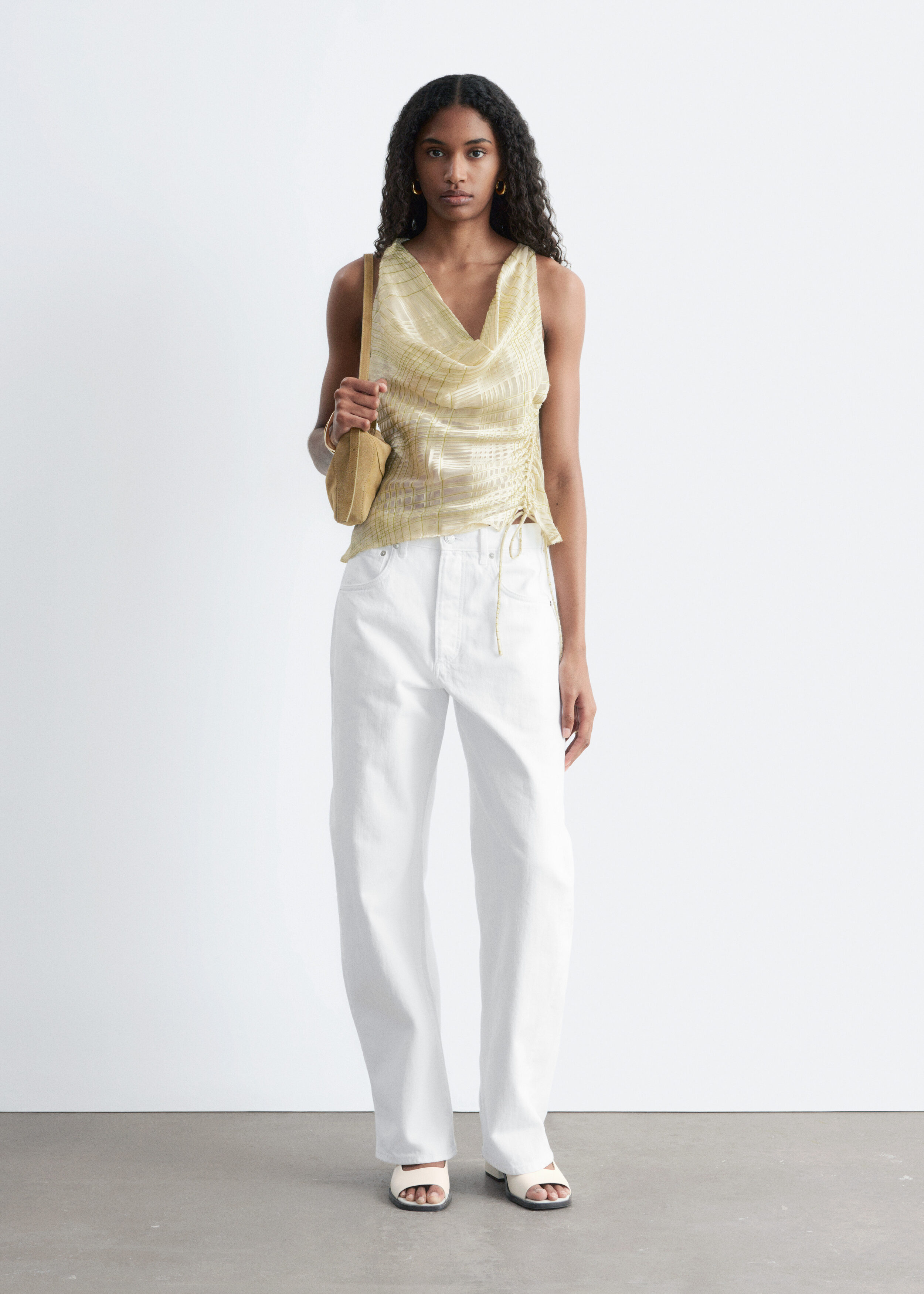 & Other Stories COWL-NECK DRAWSTRING TOP