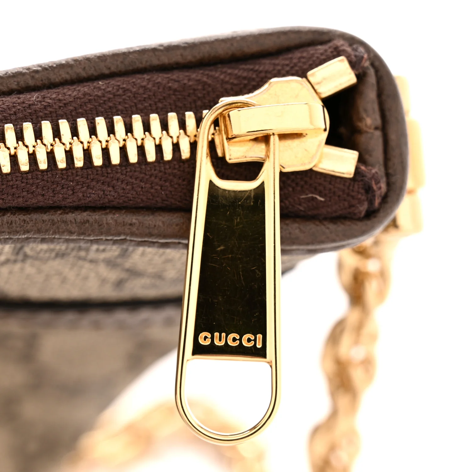 GG Supreme Monogram Web Ophidia Chain Shoulder Bag Brown - Top Club