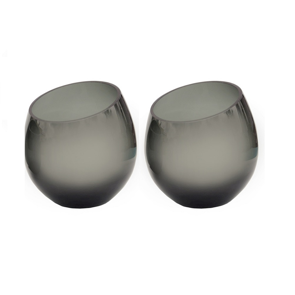 Waxinelichthouder Moho Ø15,5 cm grey - set van 2