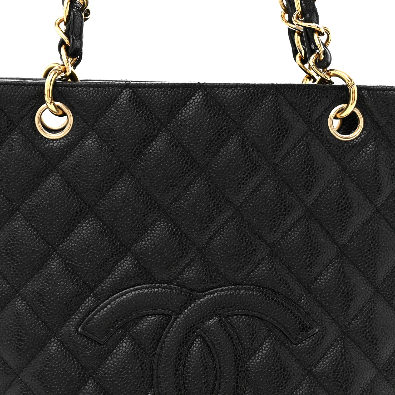 Caviar Quilted Petit Shopping Tote PST Black - Top Club