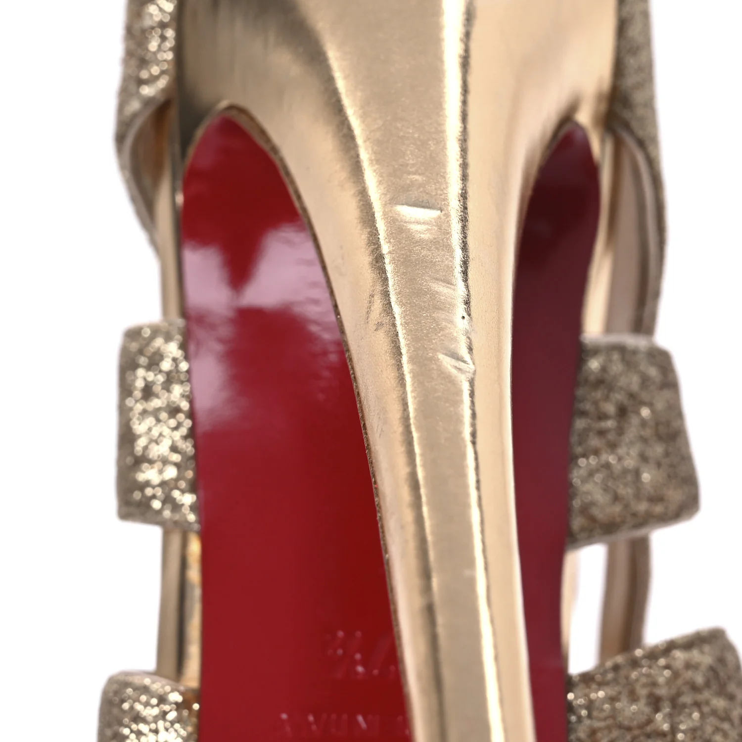 Glitter Mini Specchio Balota Platform Sandals 37.5 Gold - Top Club