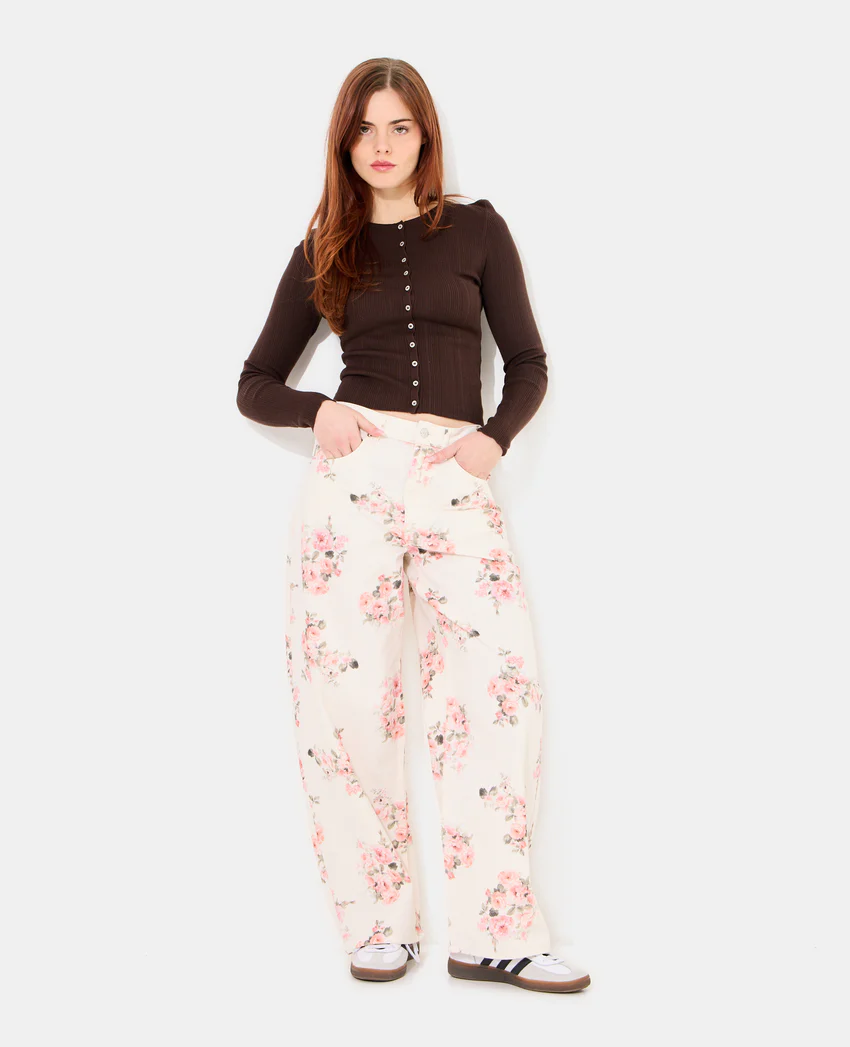 Pimkie Jean barrel taille medium avec motif fleurs