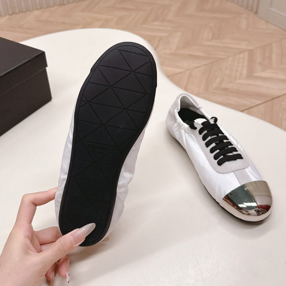 PRADA Collapse Re-Nylon and suede sneakers with metal toecap - Top Club