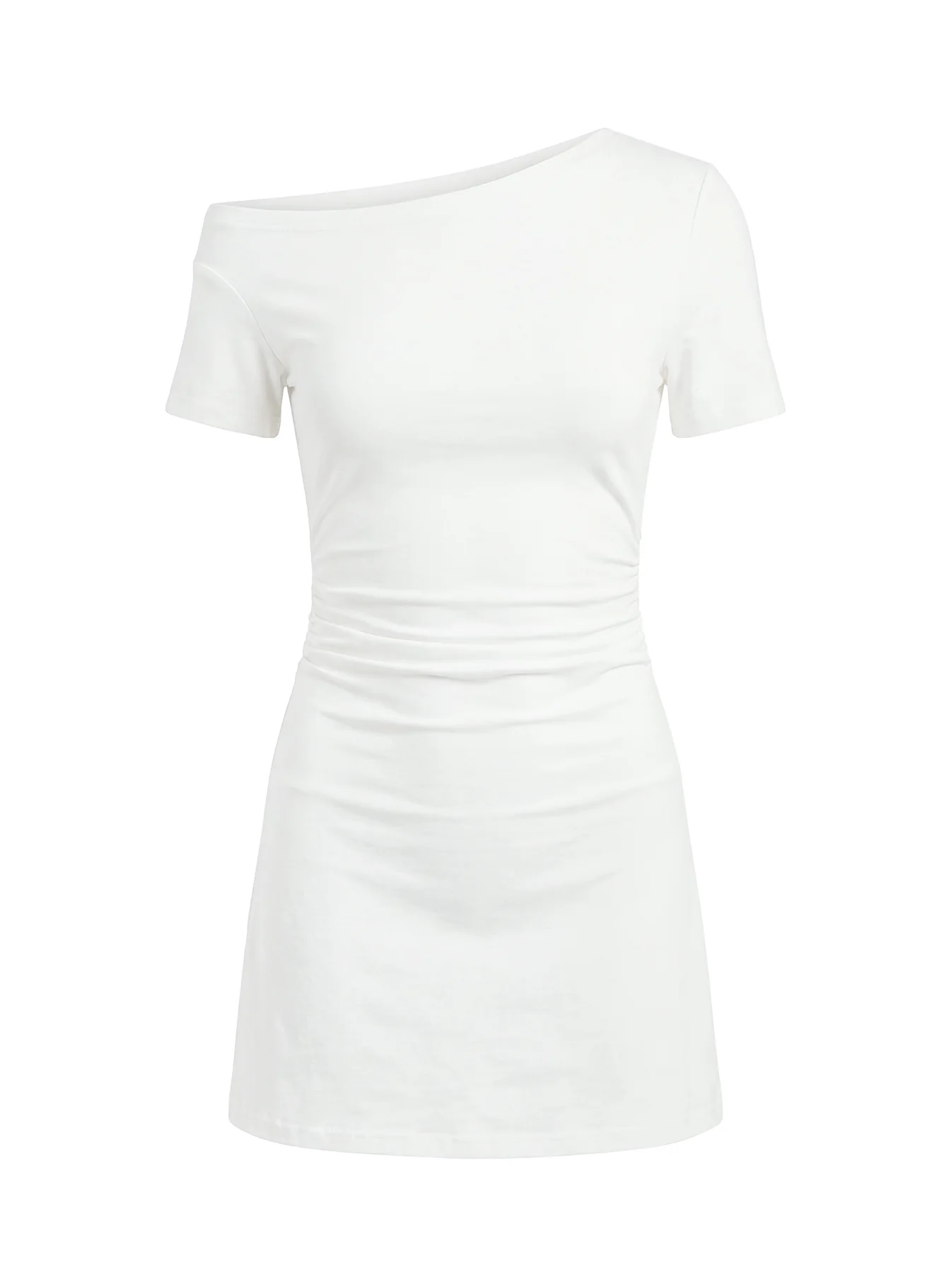 Avriana Off Shoulder T-Shirt Mini Dress White