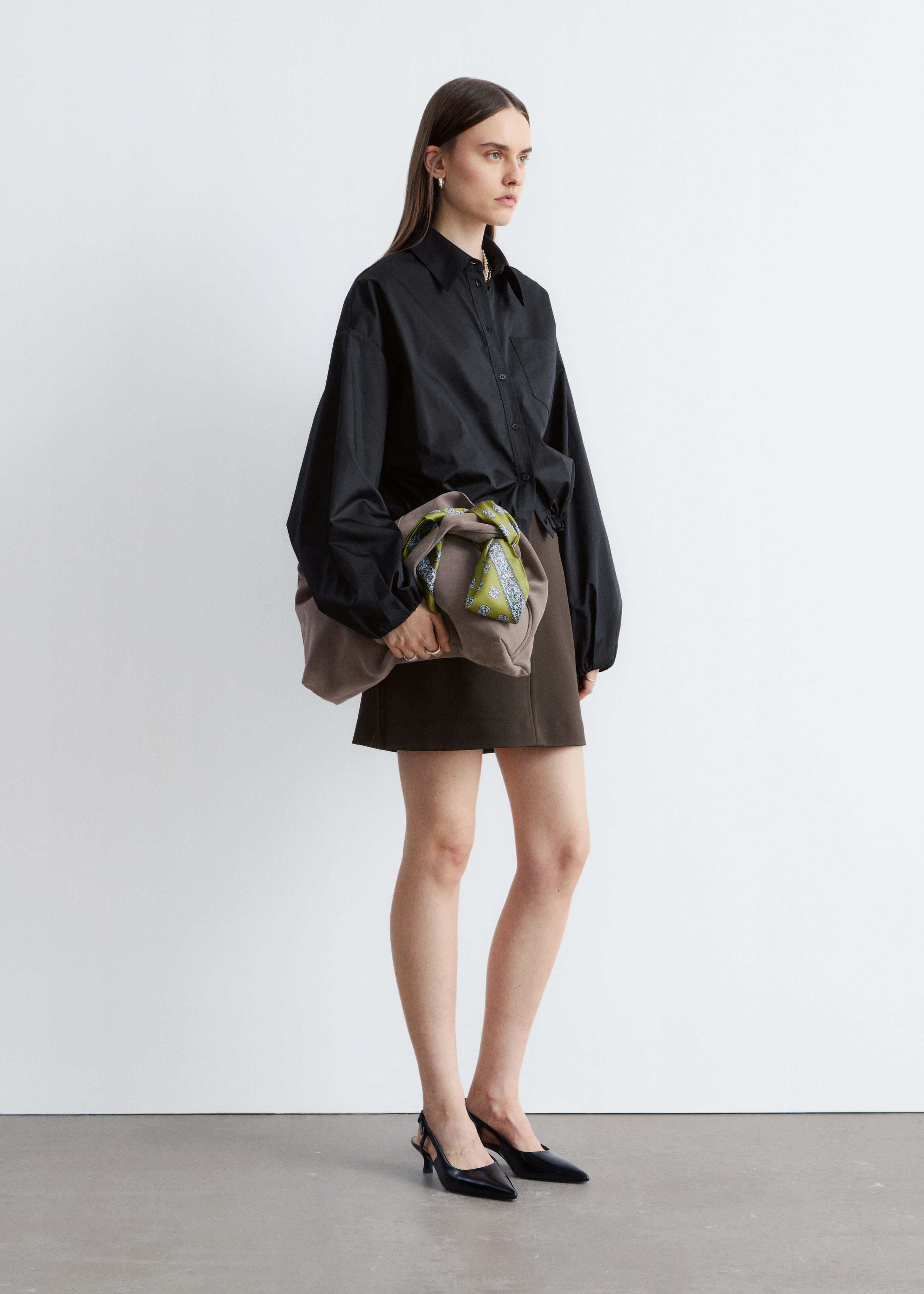 & Other Stories CROPPED DRAWSTRING SHIRT