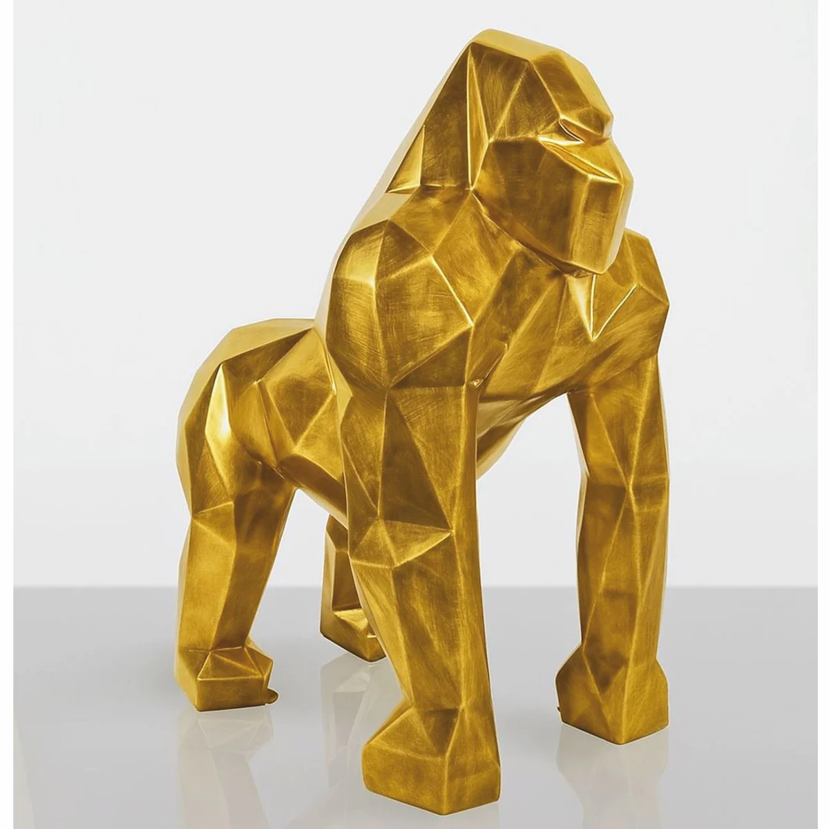 XXL decorative sculpture gorilla monkey antique gold H. 128 cm - decorative figure