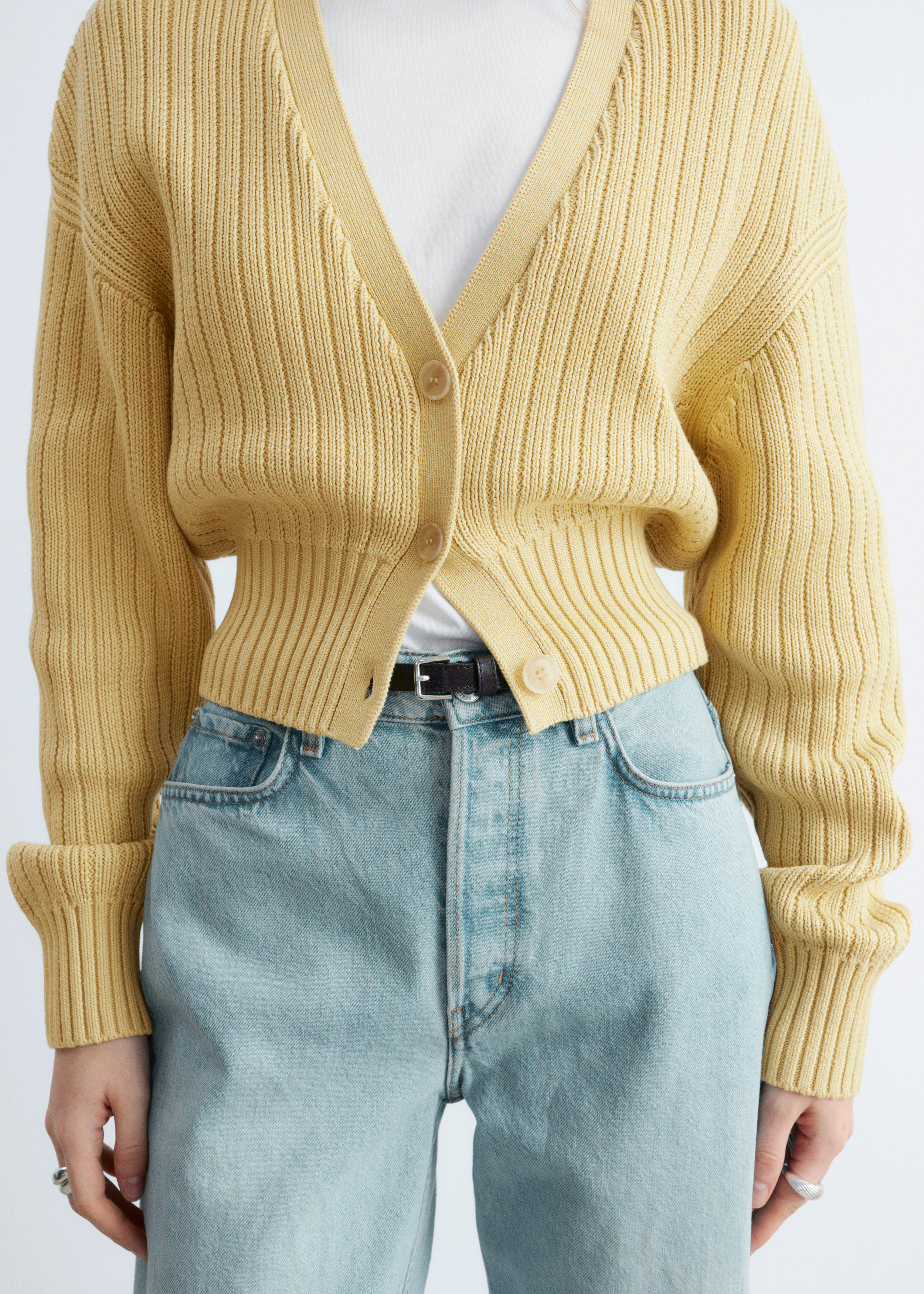 & Other Stories RIB-KNIT COTTON CARDIGAN