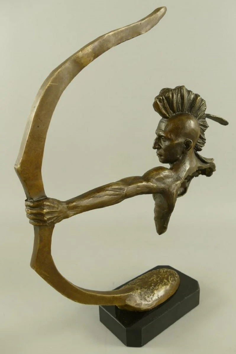 Luxury bronze decorative sculpture Indian with bow bronze / black H. 42 cm