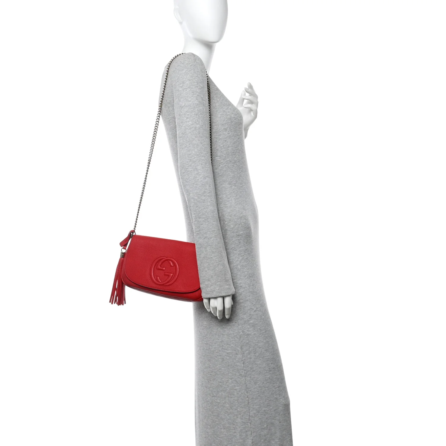 Pebbled Calfskin Medium Soho Flap Crossbody Tabasco Red - Top Club