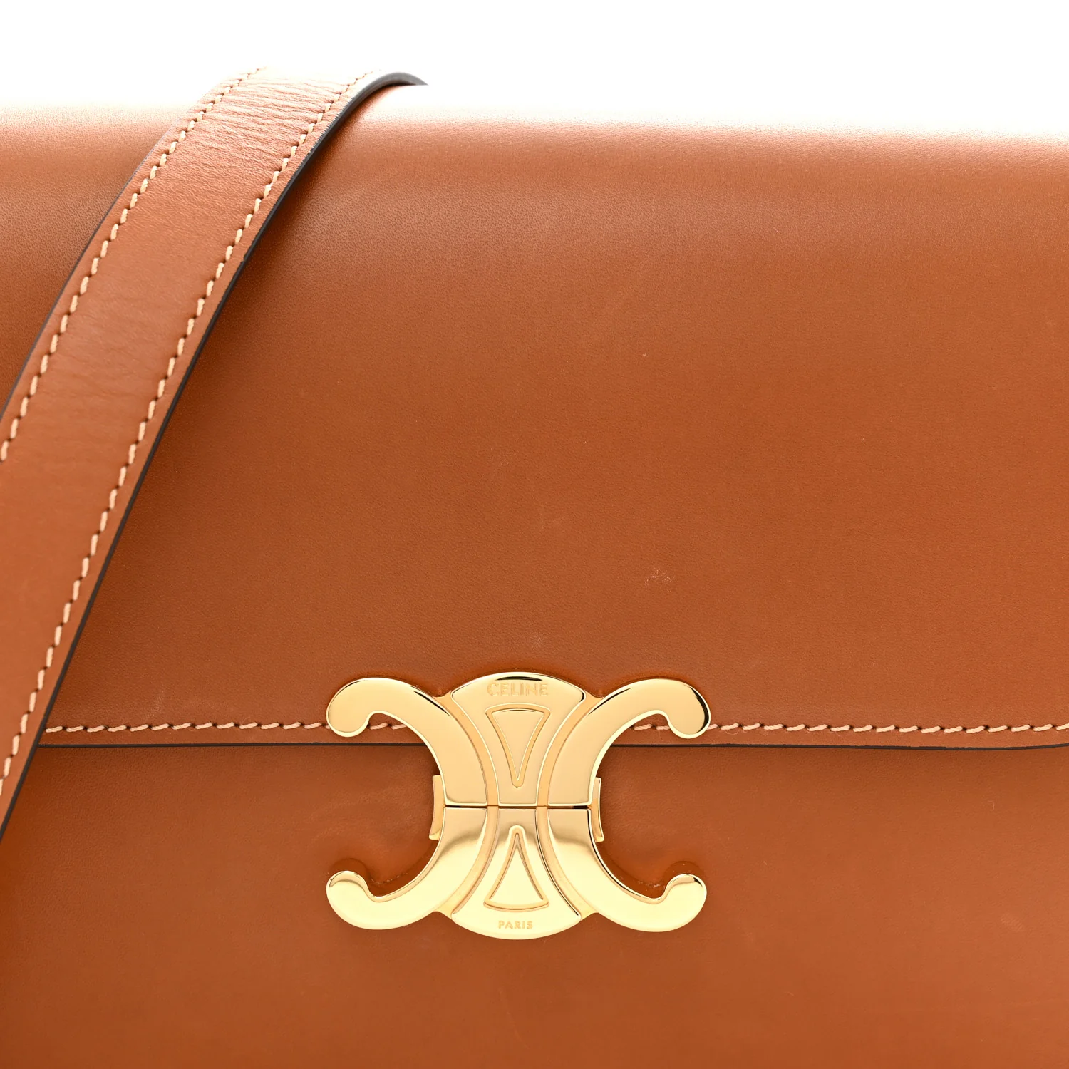 Natural Calfskin Medium Triomphe Tan - Top Club
