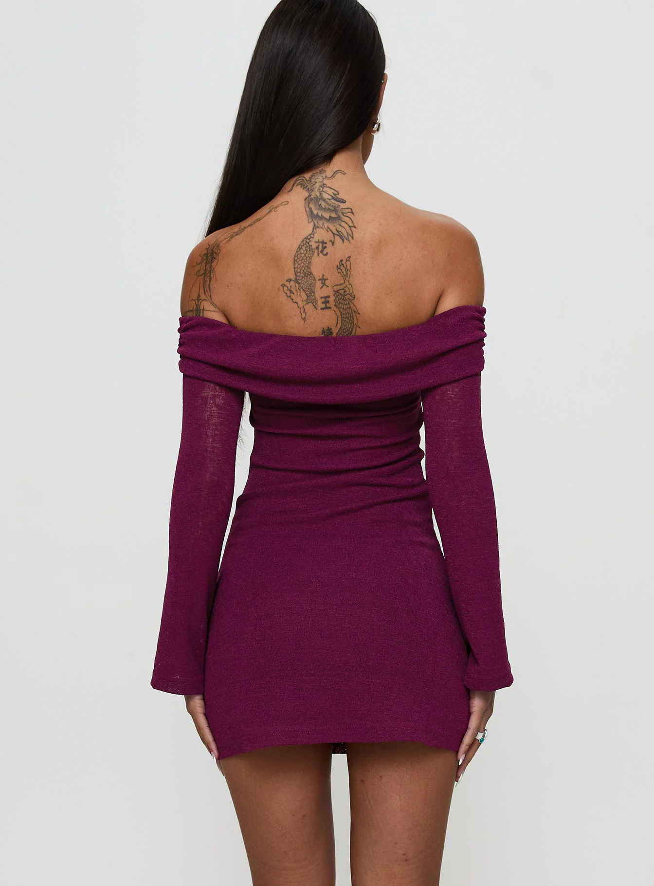 Firenza Long Sleeve Mini Dress Purple