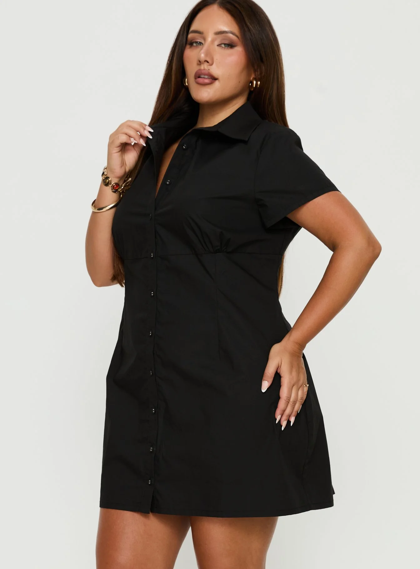 Motley Mini Dress Black Curve