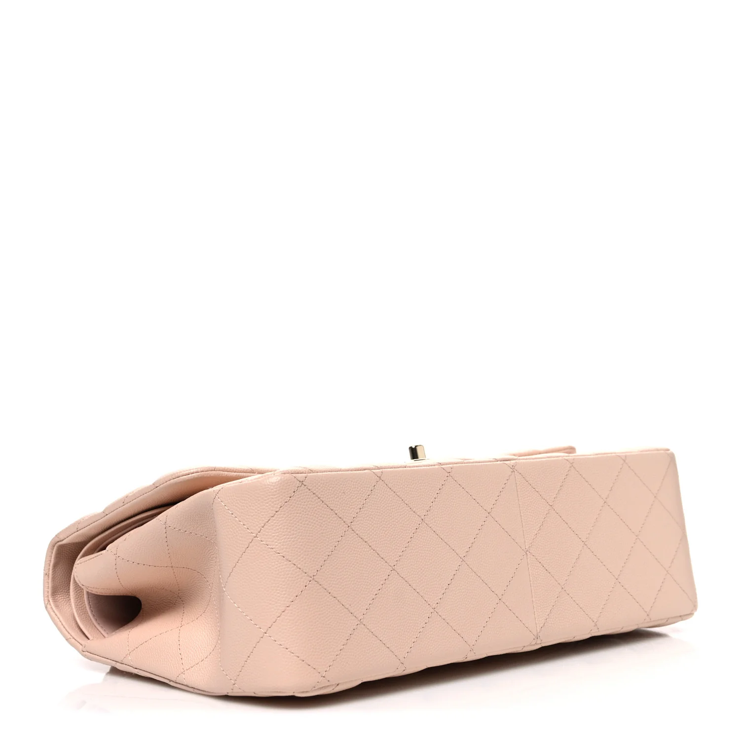Caviar Quilted Jumbo Double Flap Light Beige - Top Club