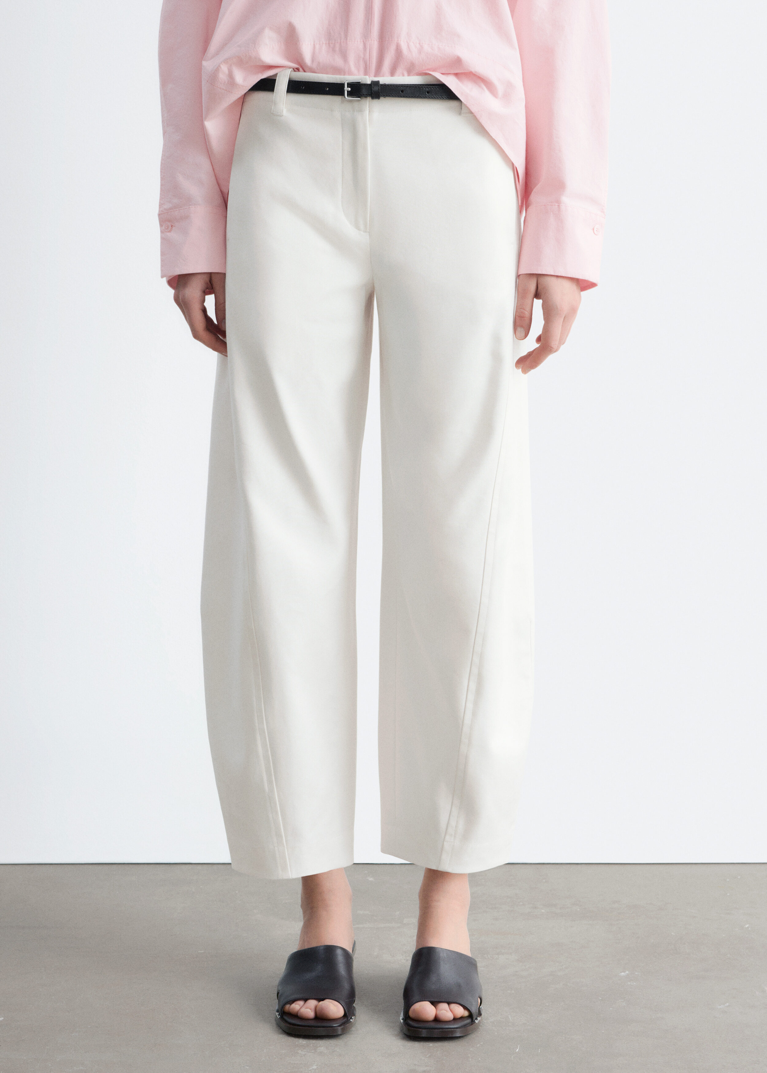 & Other Stories BARREL-LEG COTTON TWILL TROUSERS