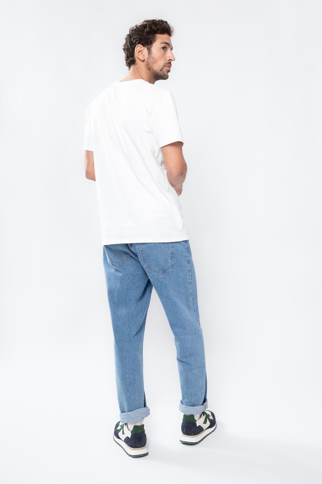 Perry blauwe mid-rise loose fit jeans